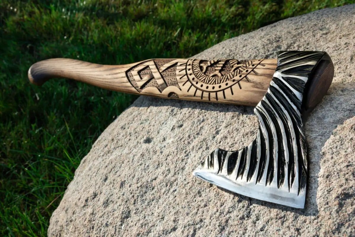 Hand-Forged Viking axe | Wood | Hatchet | Home