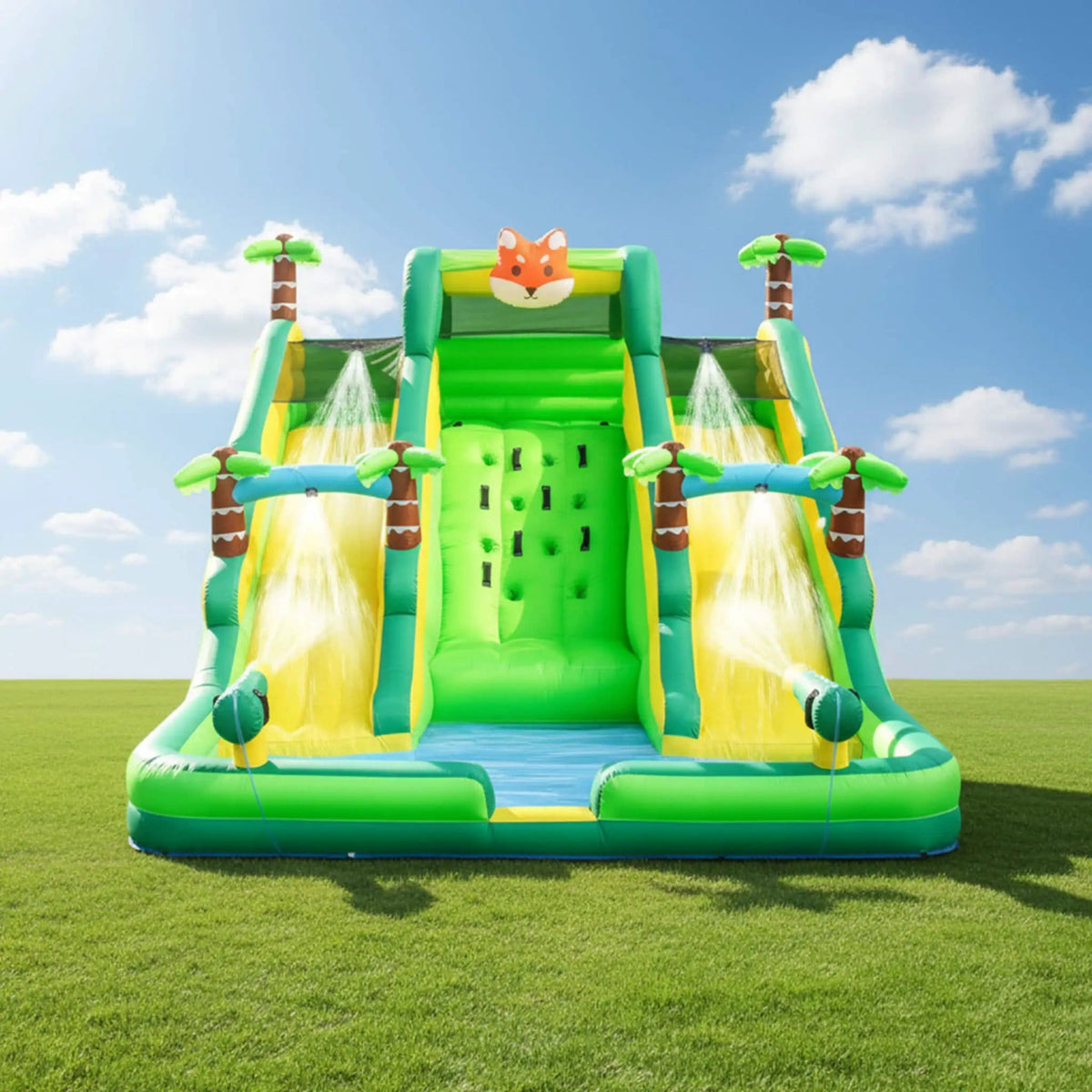 Inflatable Water Slide Park With Pool And Climbing Wall | Inflatable Bouncer | Home Use | Home