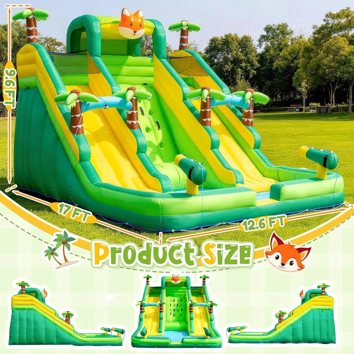 Inflatable Water Slide Park With Pool And Climbing Wall | Inflatable Bouncer | Home Use | Home