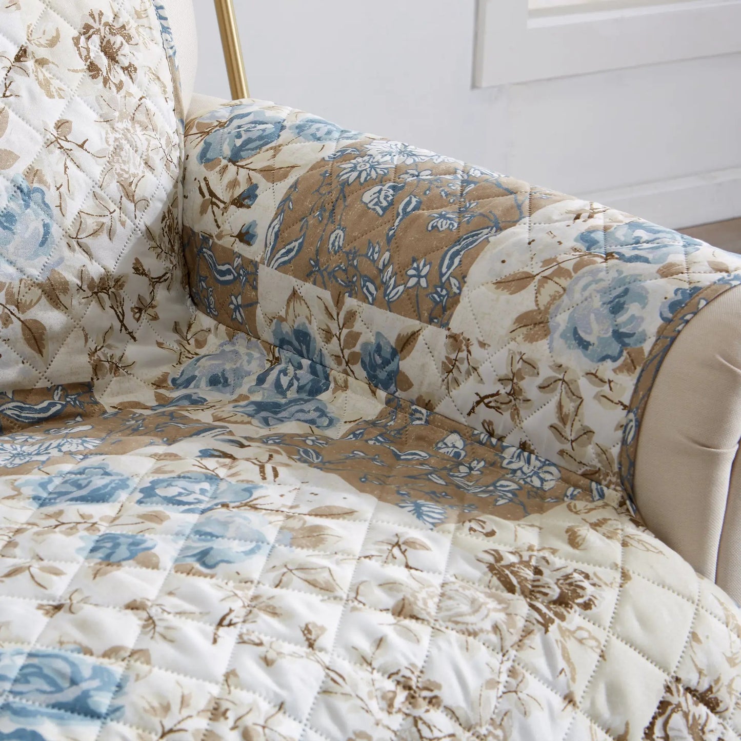 Reversible Floral Patchwork Furniture Protector - Maribel Collection from PriceLows™