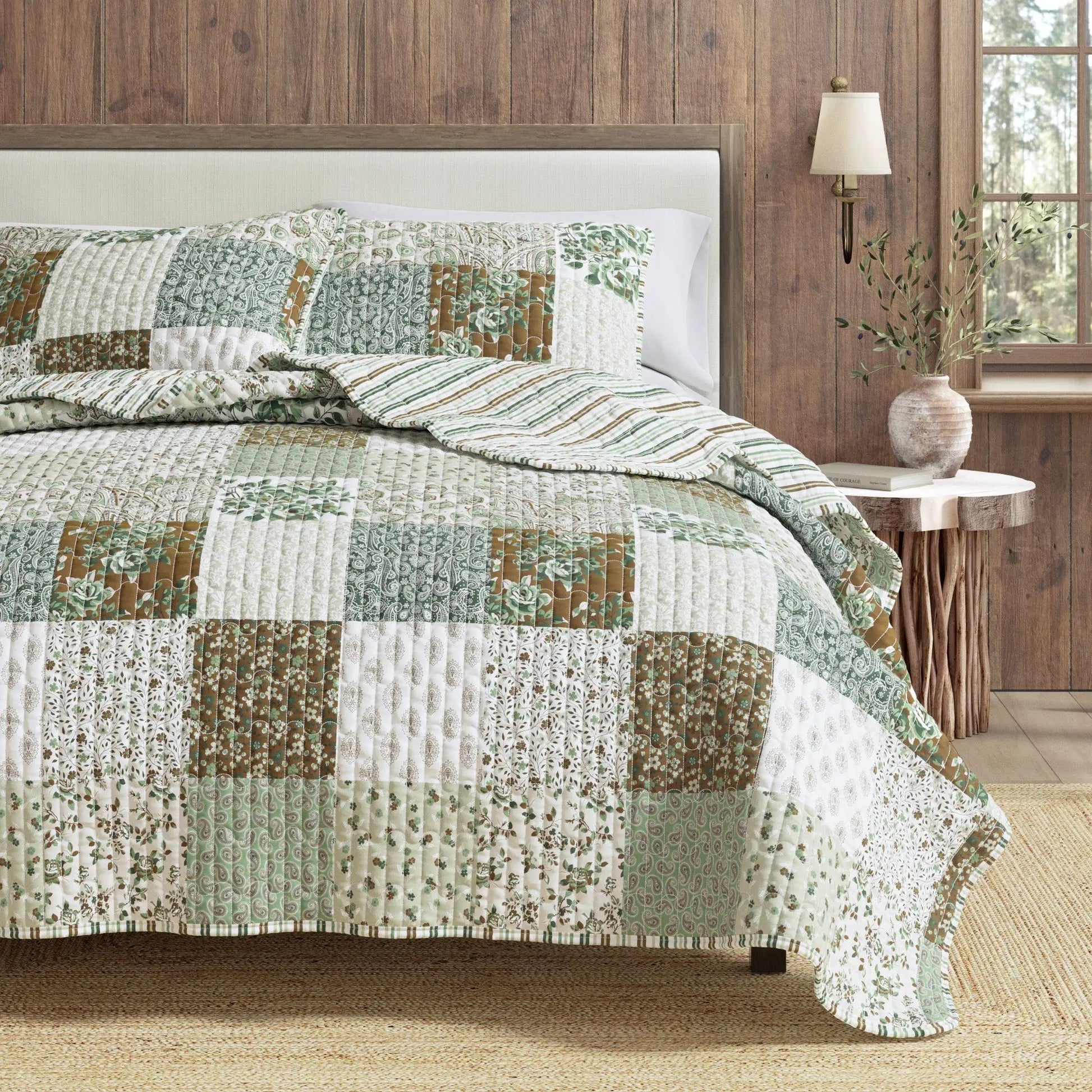 Floral Patchwork Quilt Set - Damia Collection from PriceLows™