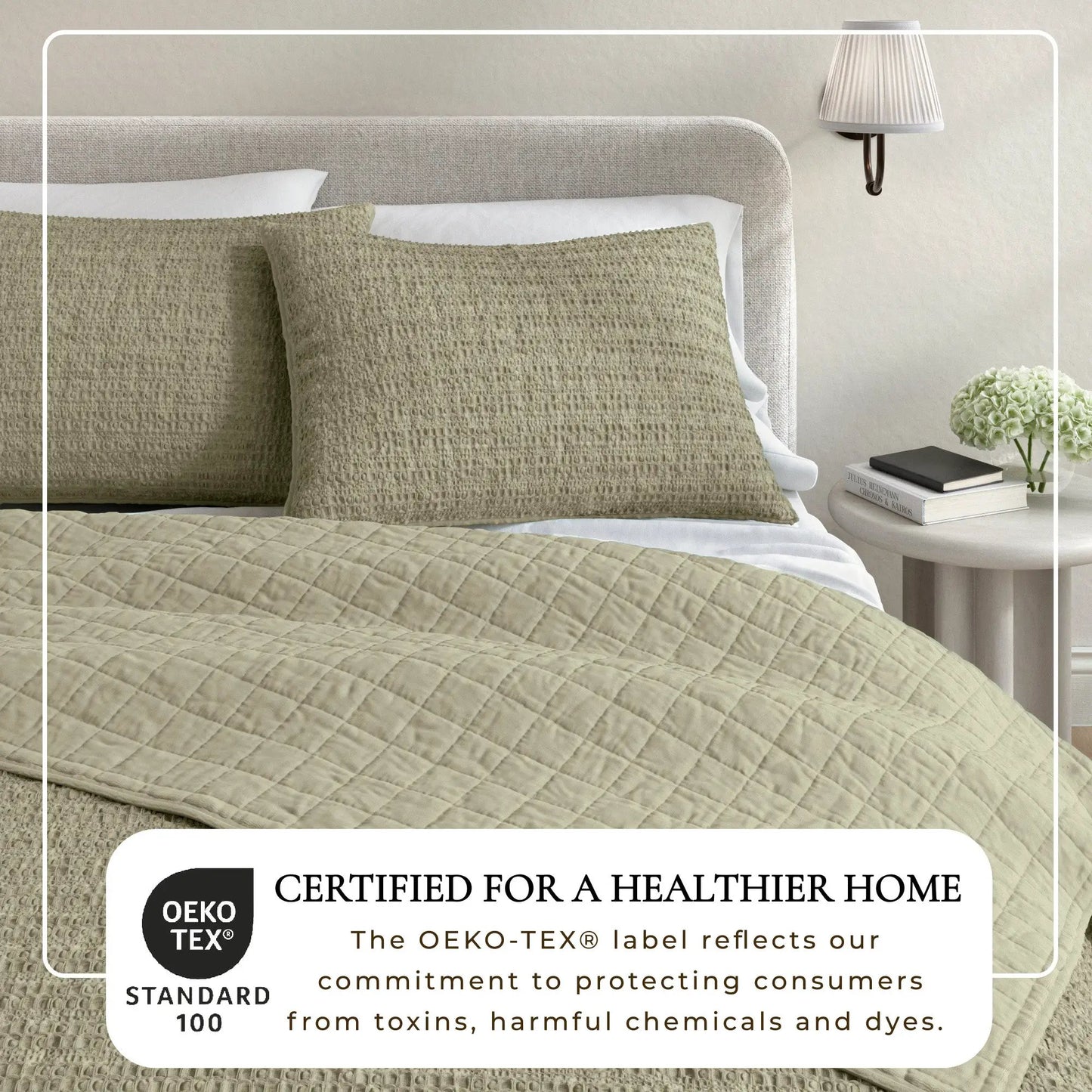 100% Cotton Honeycomb Waffle Garment Washed Quilt Set - Genevieve Collection from PriceLows™