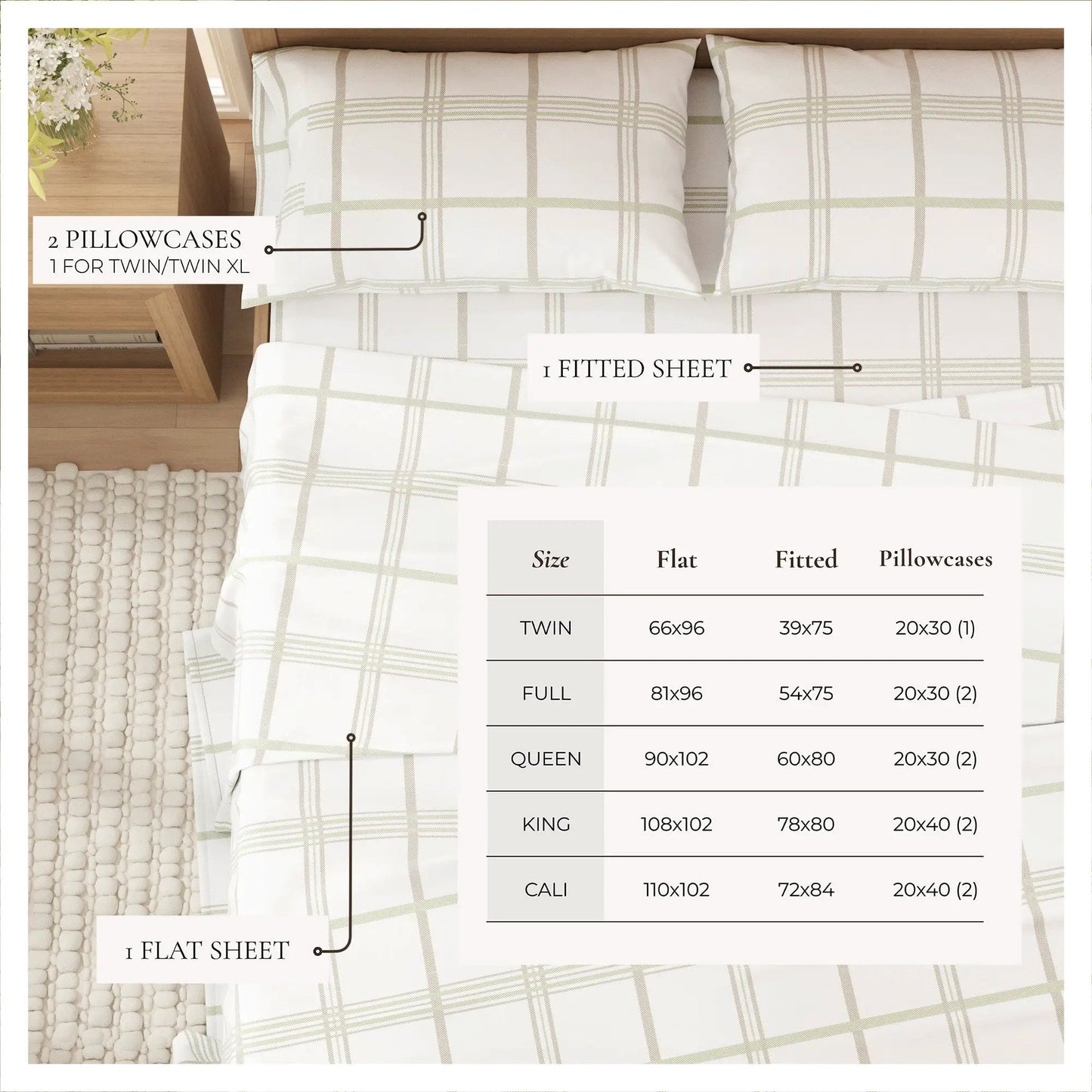 Turkish Cotton Flannel Sheet - Belle Collection from PriceLows™