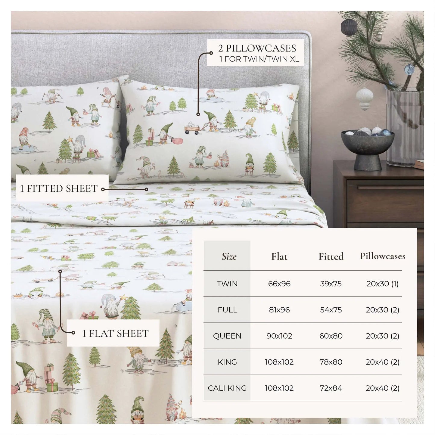 Turkish Cotton Flannel Sheet Set - Elevated Holiday Collection from PriceLows™