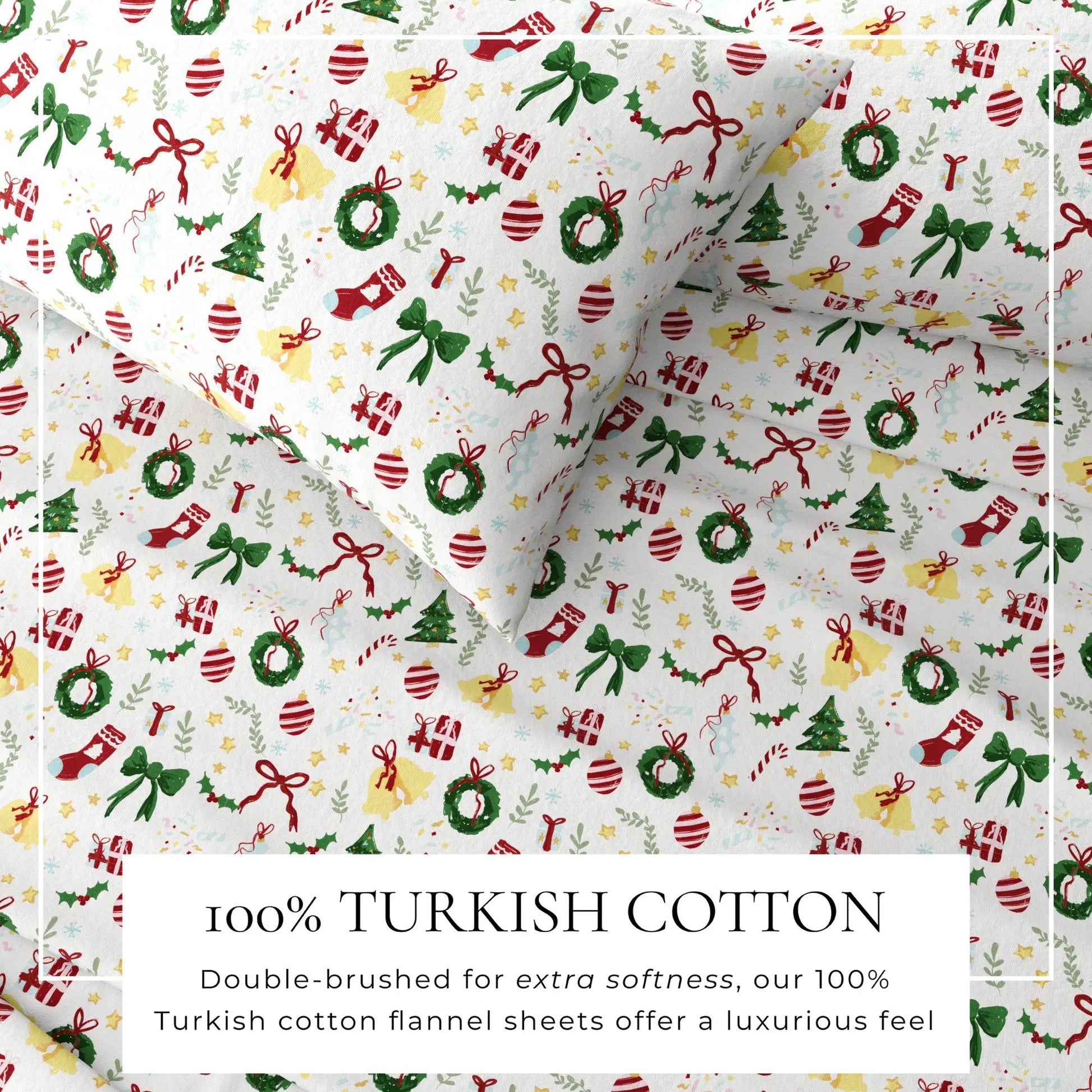 Turkish Cotton Christmas Flannel Sheet - Whittaker Collection from PriceLows™
