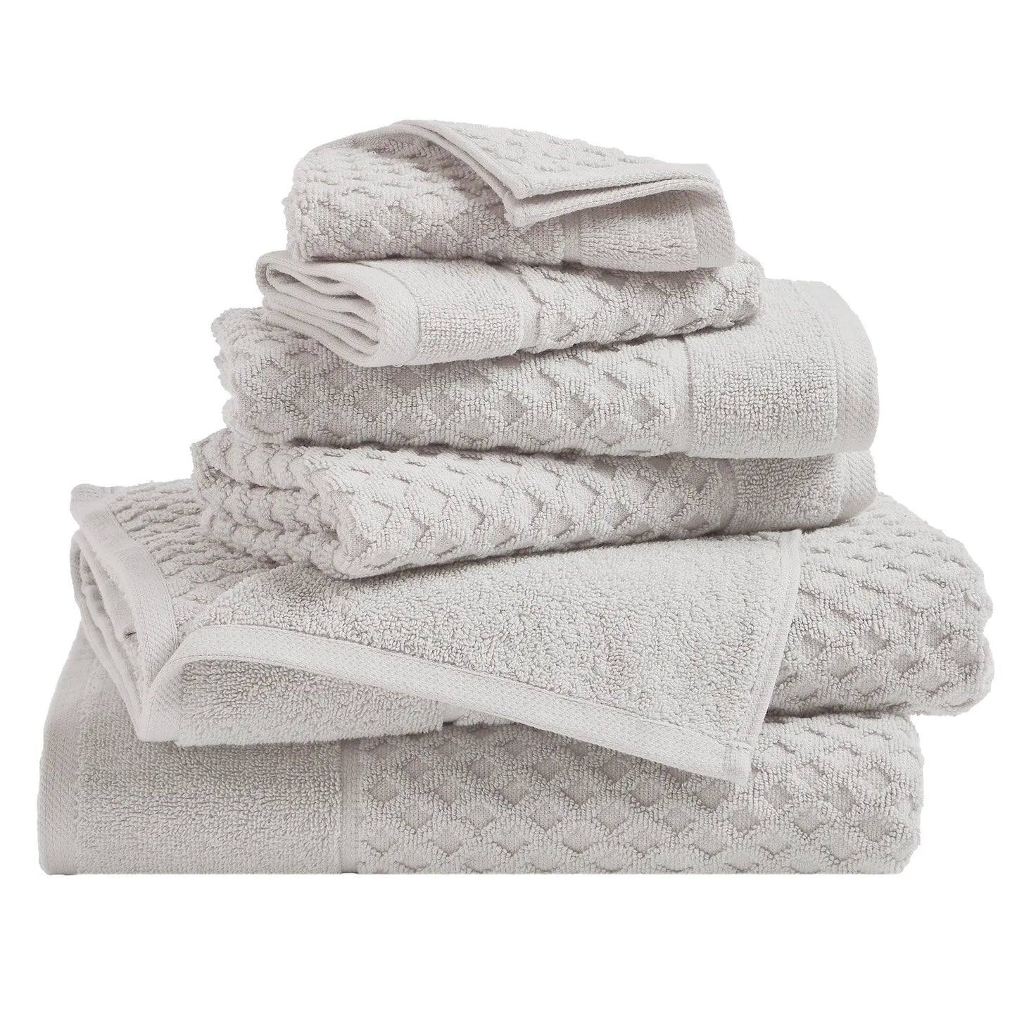 Cotton Diamond Waffle Weave Bath Towel Set - Grayson Collection from PriceLows™