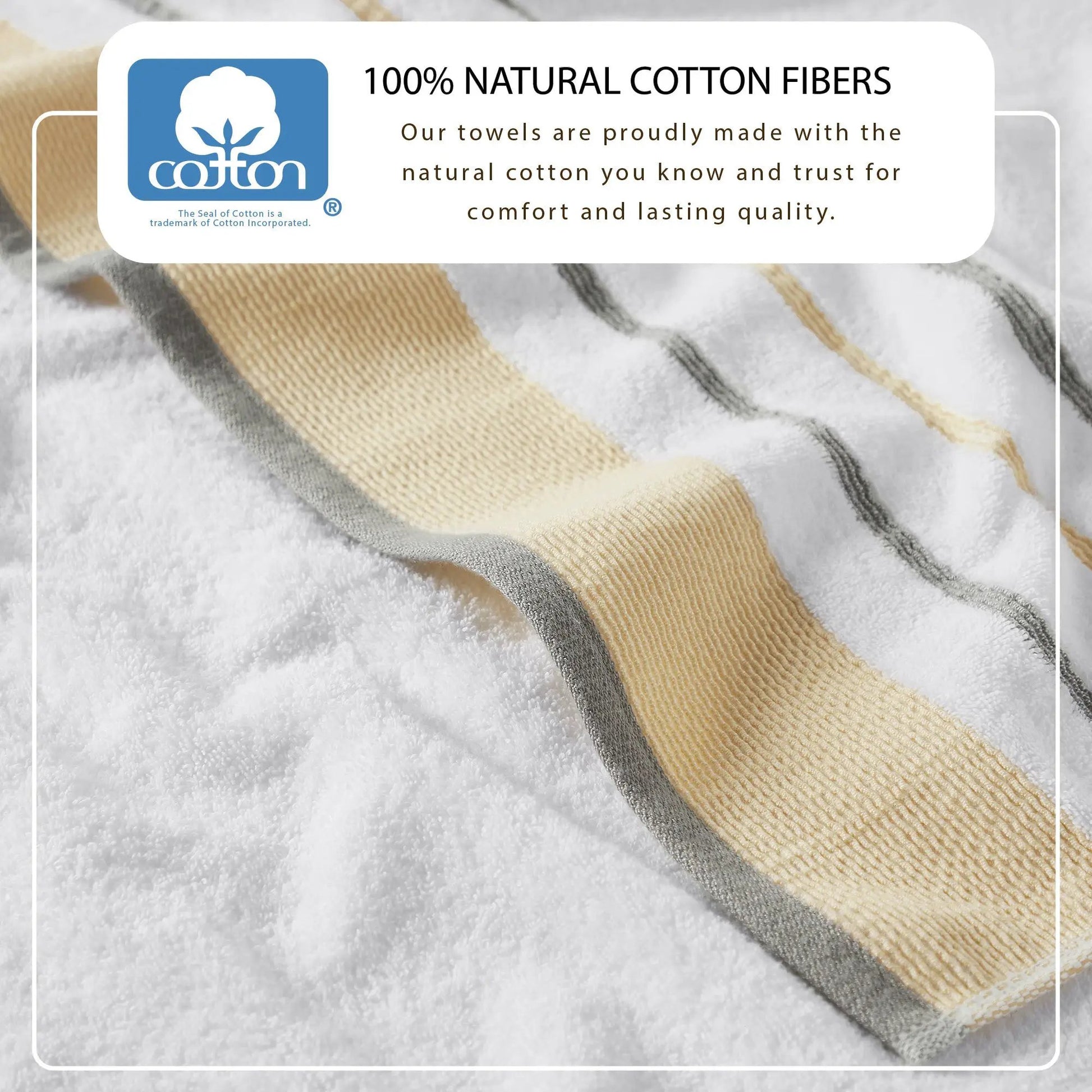 Decorative Cotton Stripe Bath Towel Set - Noelle Collection from PriceLows™