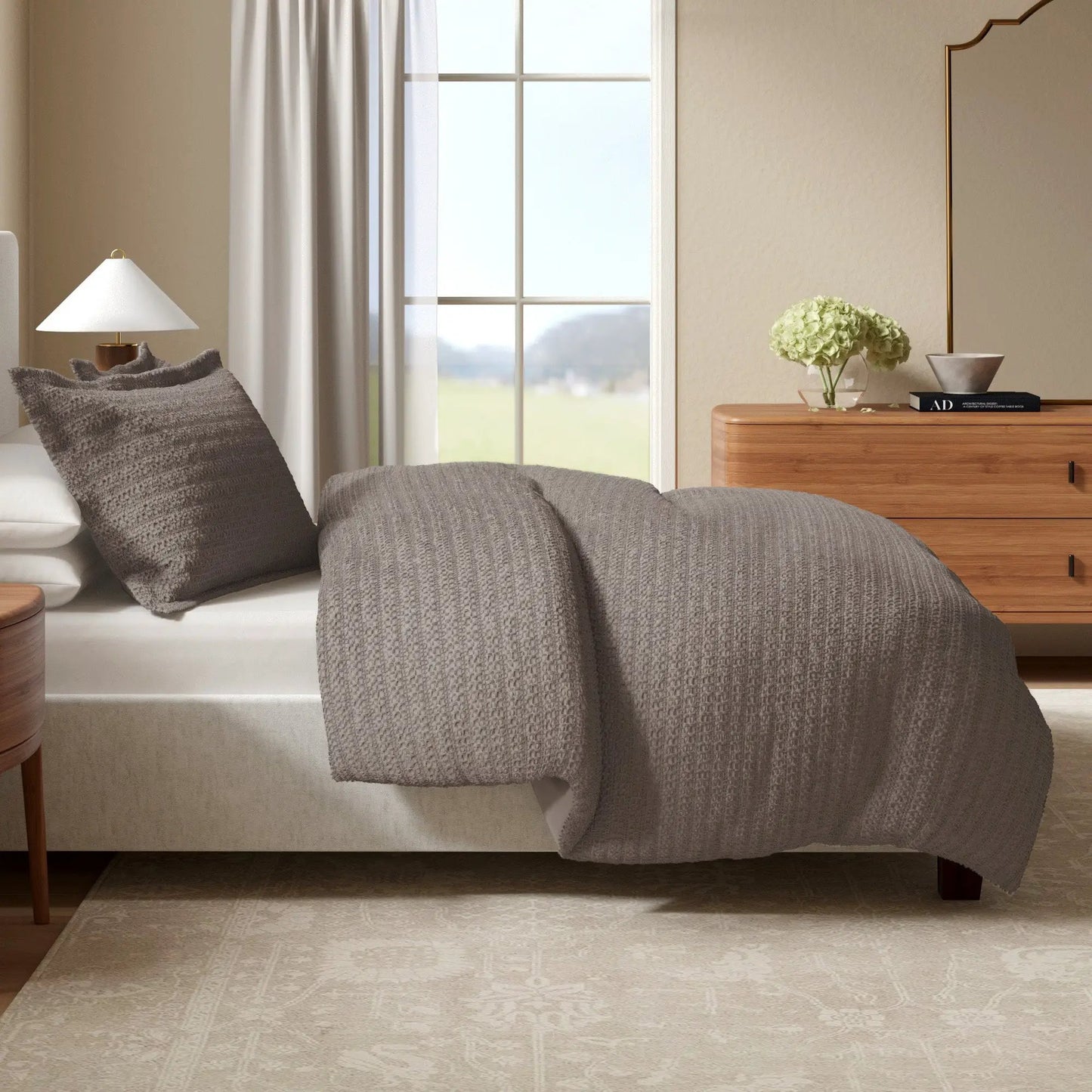 100% Cotton Honeycomb Waffle Duvet Set - Mattea Collection from PriceLows™