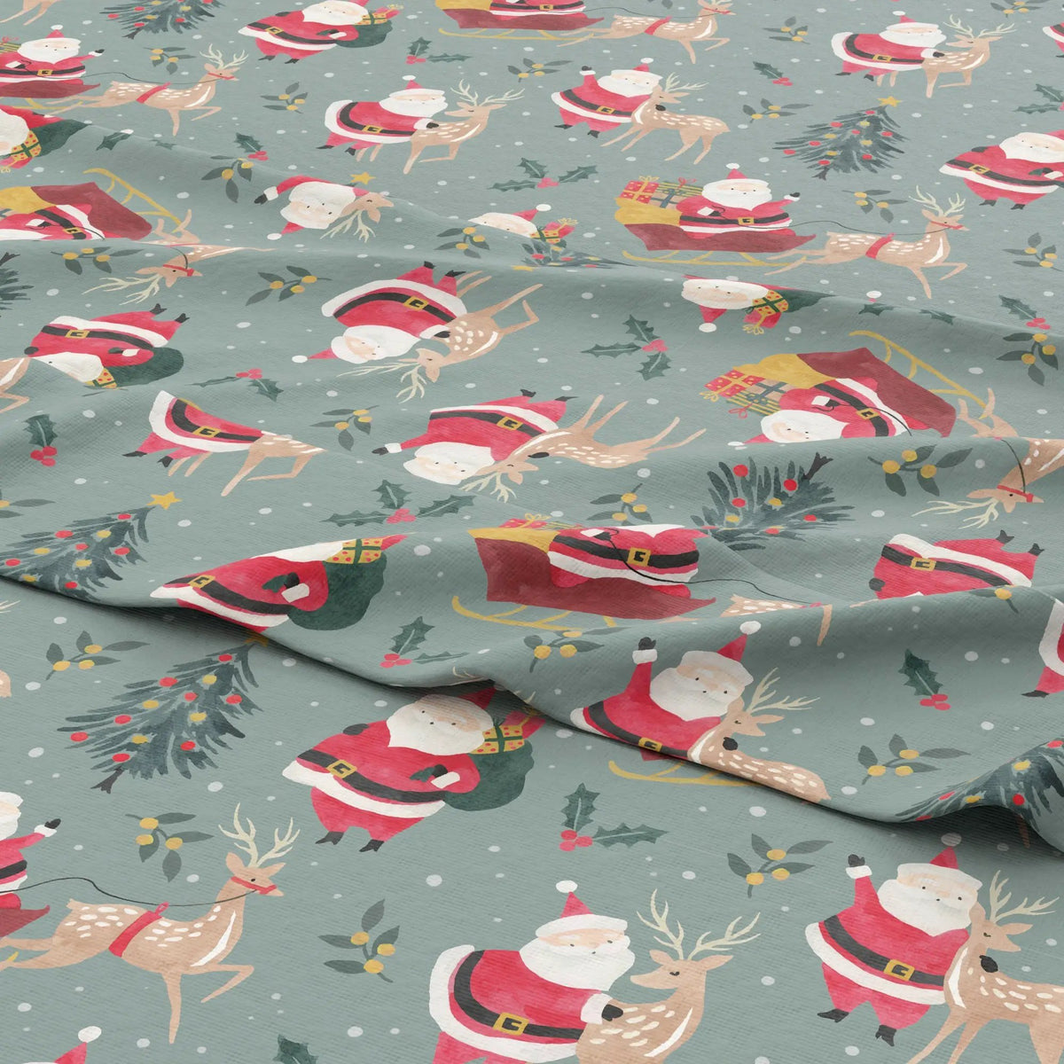 Turkish Cotton Christmas Flannel Sheet - Whittaker Collection