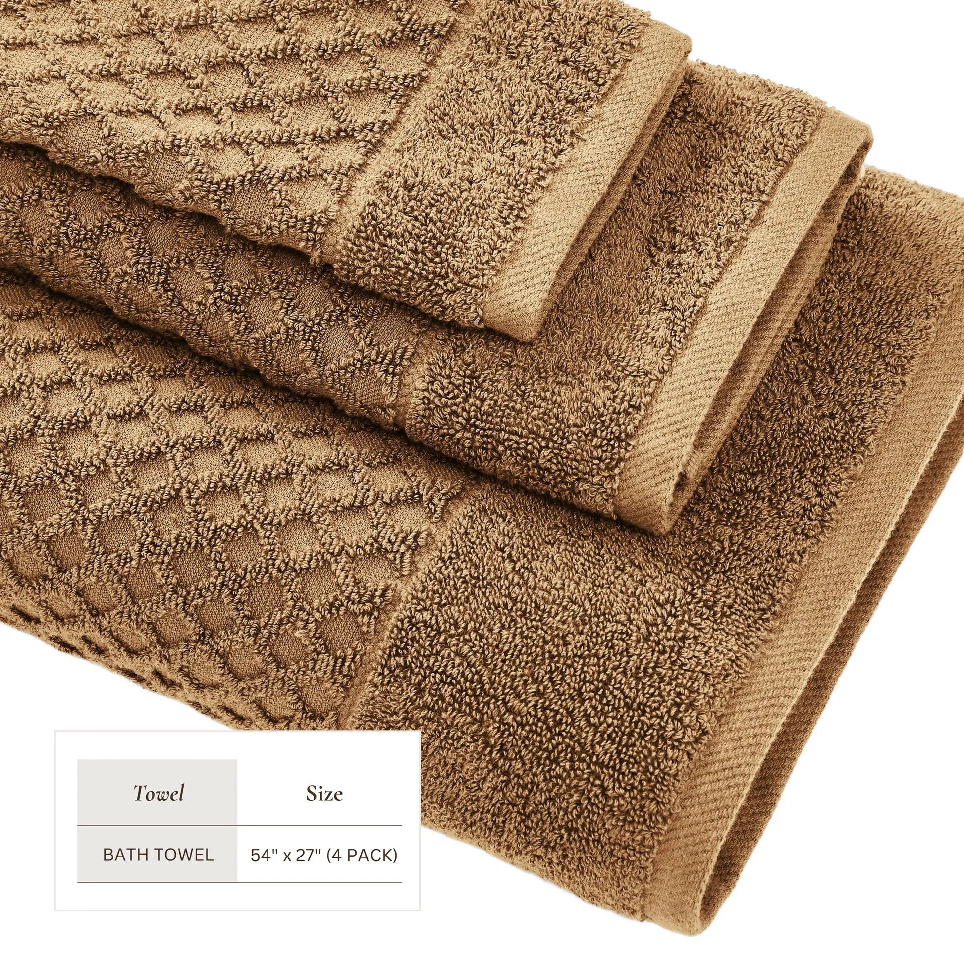 Cotton Diamond Waffle Weave Bath Towel Set - Grayson Collection from PriceLows™