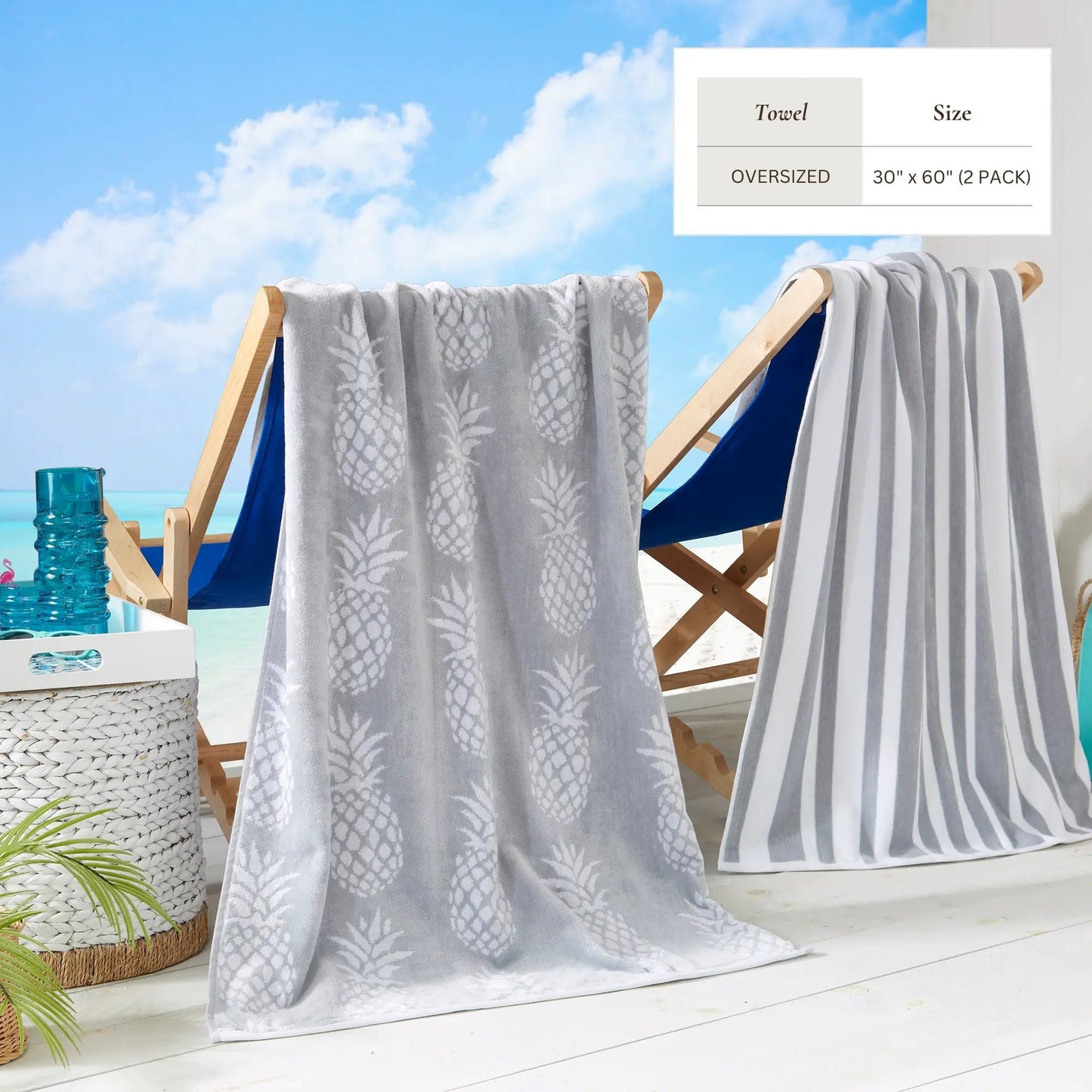 Cotton Velour Beach Towel - Maui Collection from PriceLows™