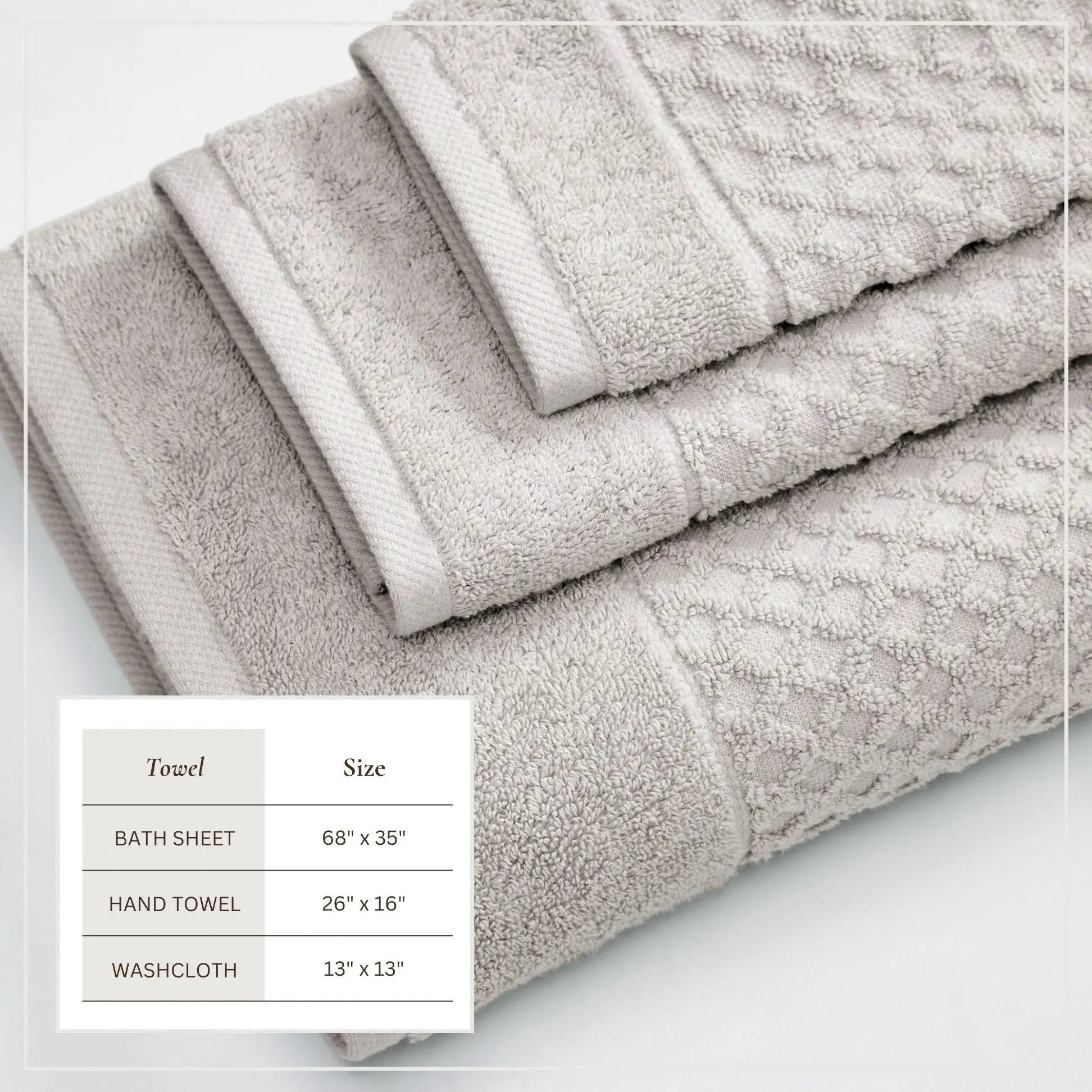 Cotton Diamond Waffle Weave Bath Towel Set - Grayson Collection from PriceLows™
