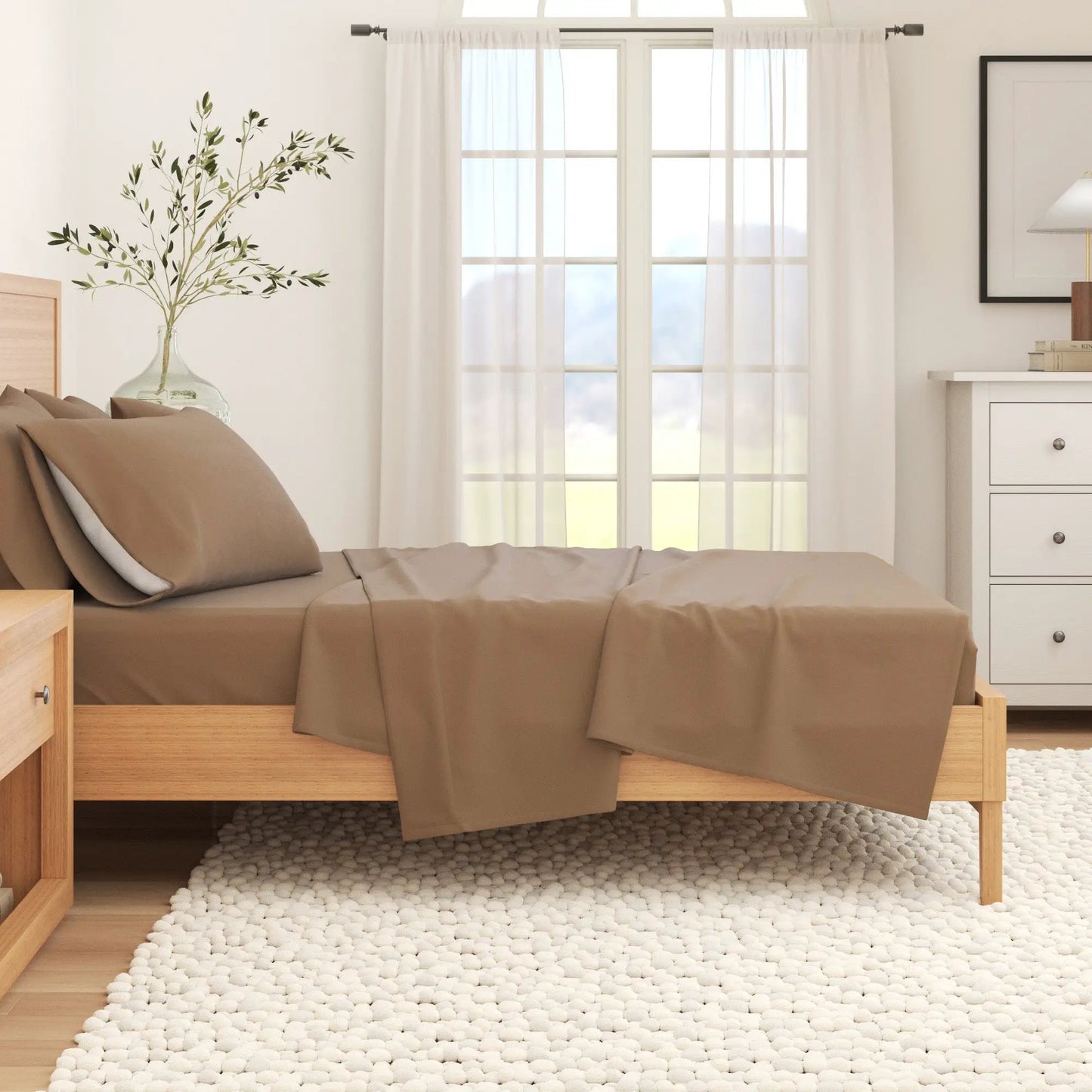 Cotton Solid Flannel Sheet - Nordic Collection from PriceLows™