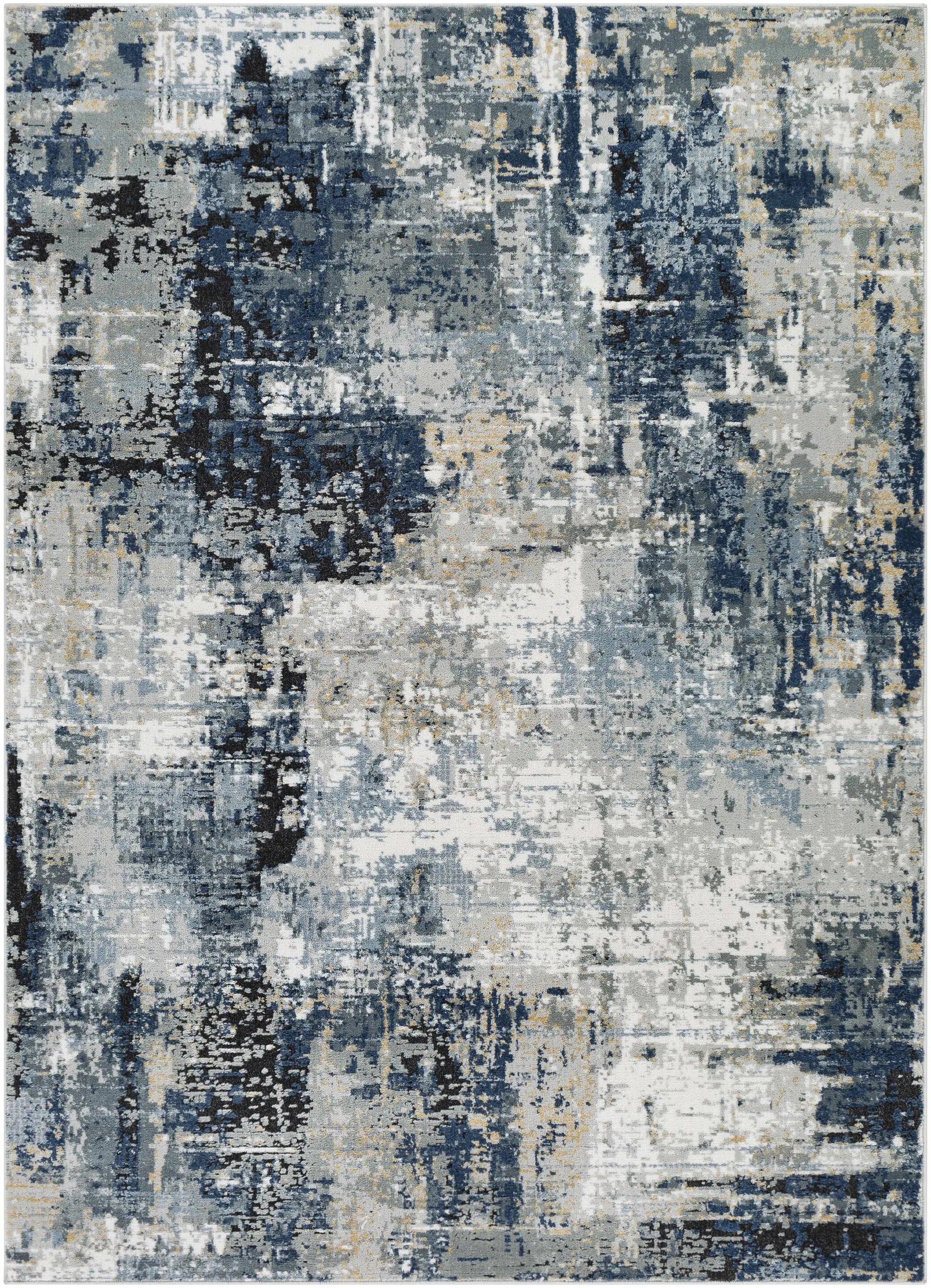 Campsall Gray&Blue Abstract Area Rug from PriceLows™