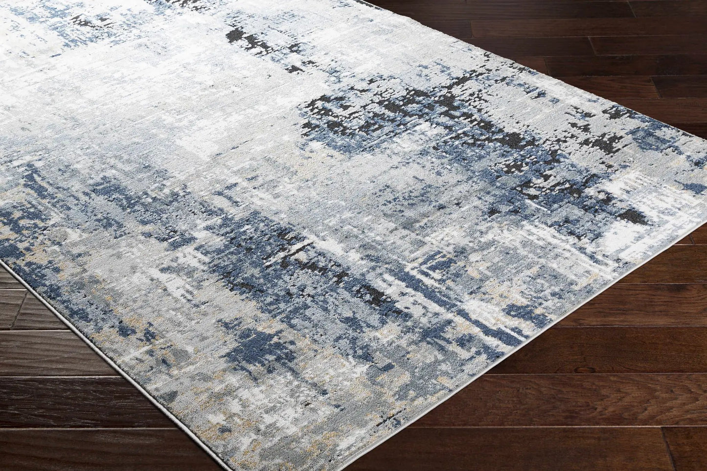 Campsall Gray&Blue Abstract Area Rug from PriceLows™
