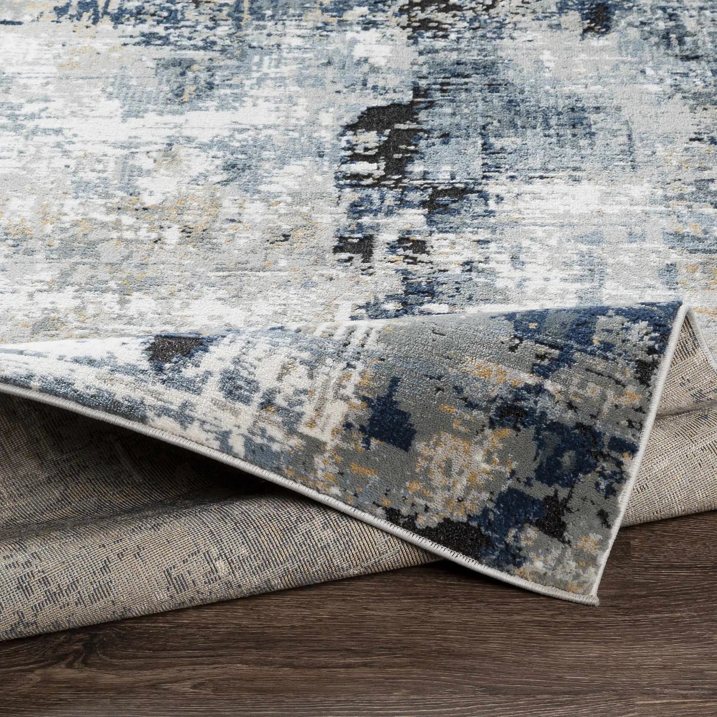 Campsall Gray&Blue Abstract Area Rug from PriceLows™