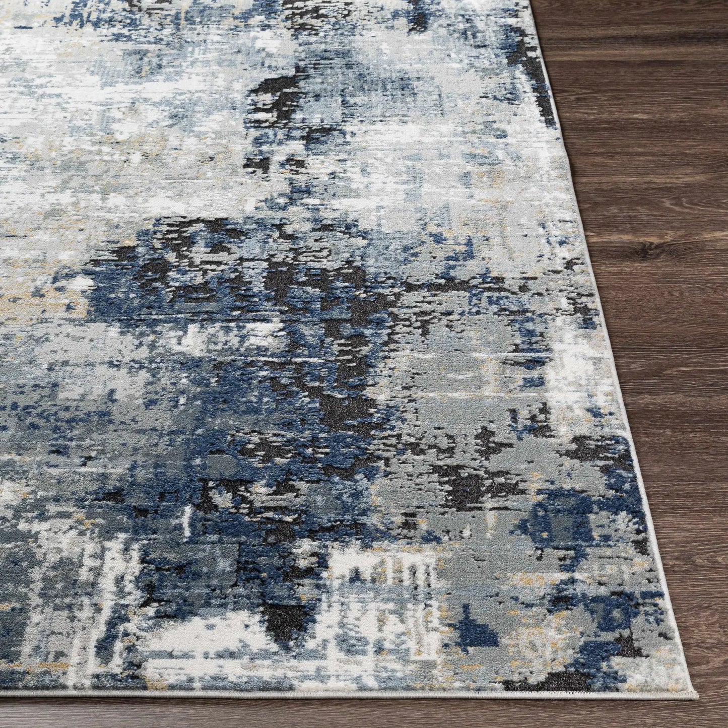 Campsall Gray&Blue Abstract Area Rug from PriceLows™