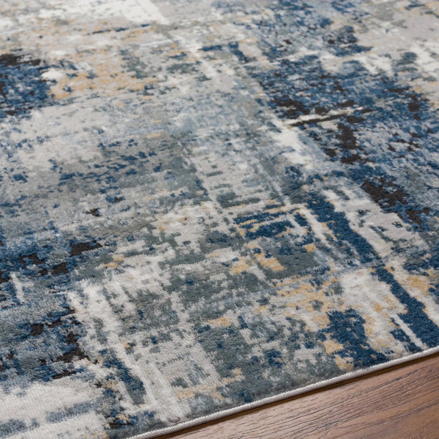 Campsall Gray&Blue Abstract Area Rug from PriceLows™