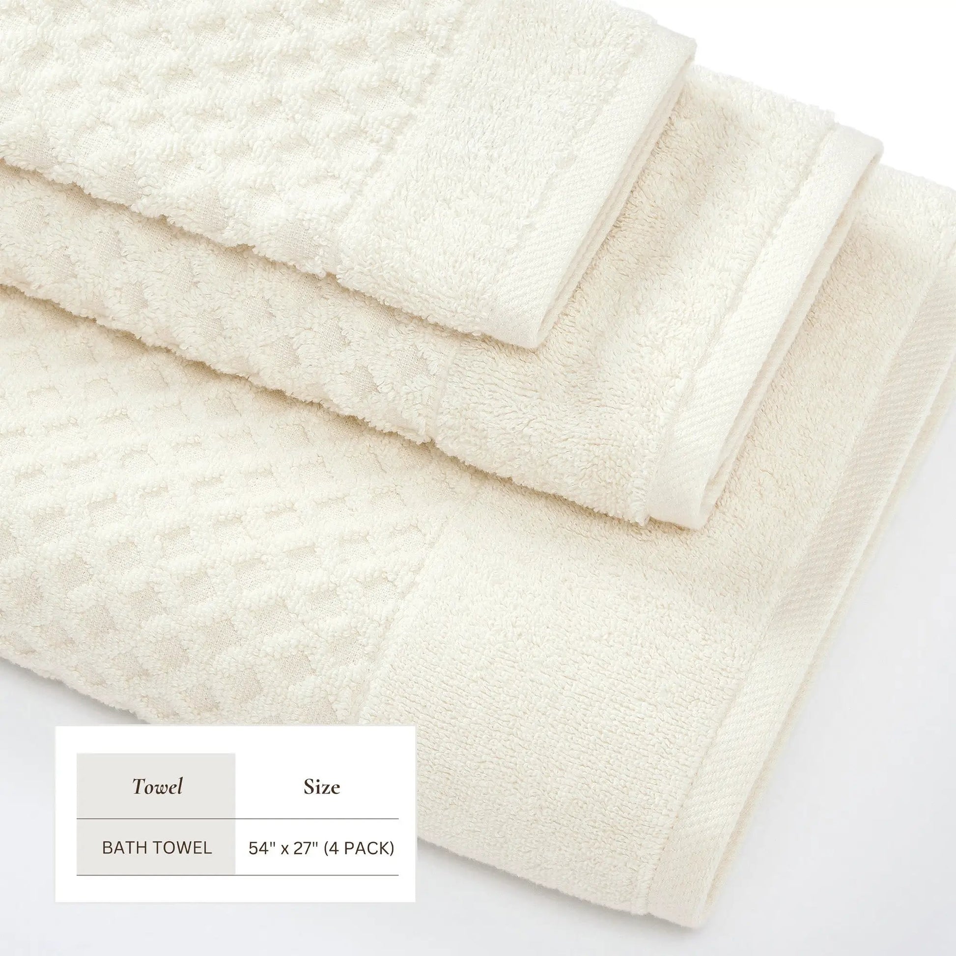 Cotton Diamond Waffle Weave Bath Towel Set - Grayson Collection from PriceLows™