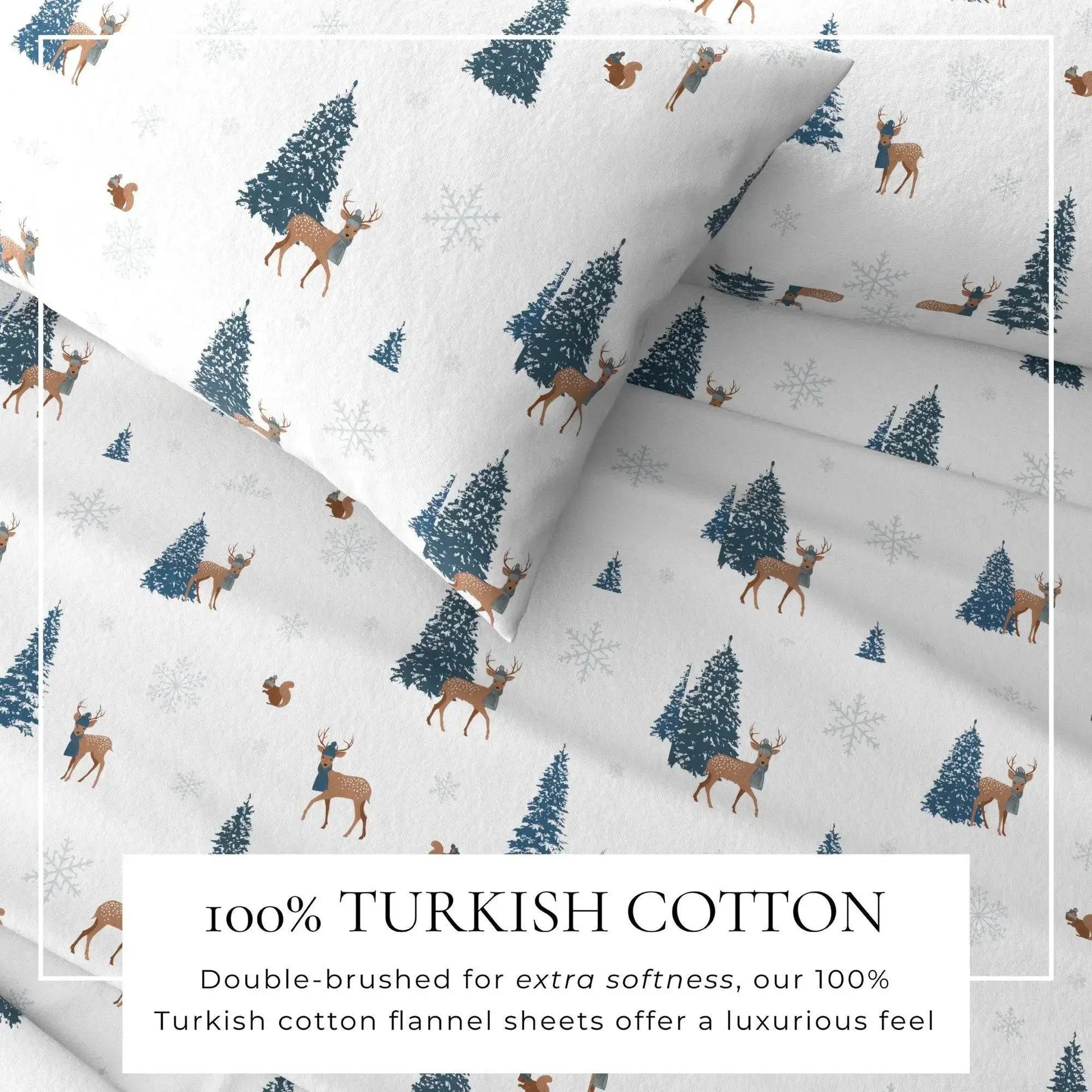 Turkish Cotton Christmas Flannel Sheet Set - Whittaker Collection from PriceLows™