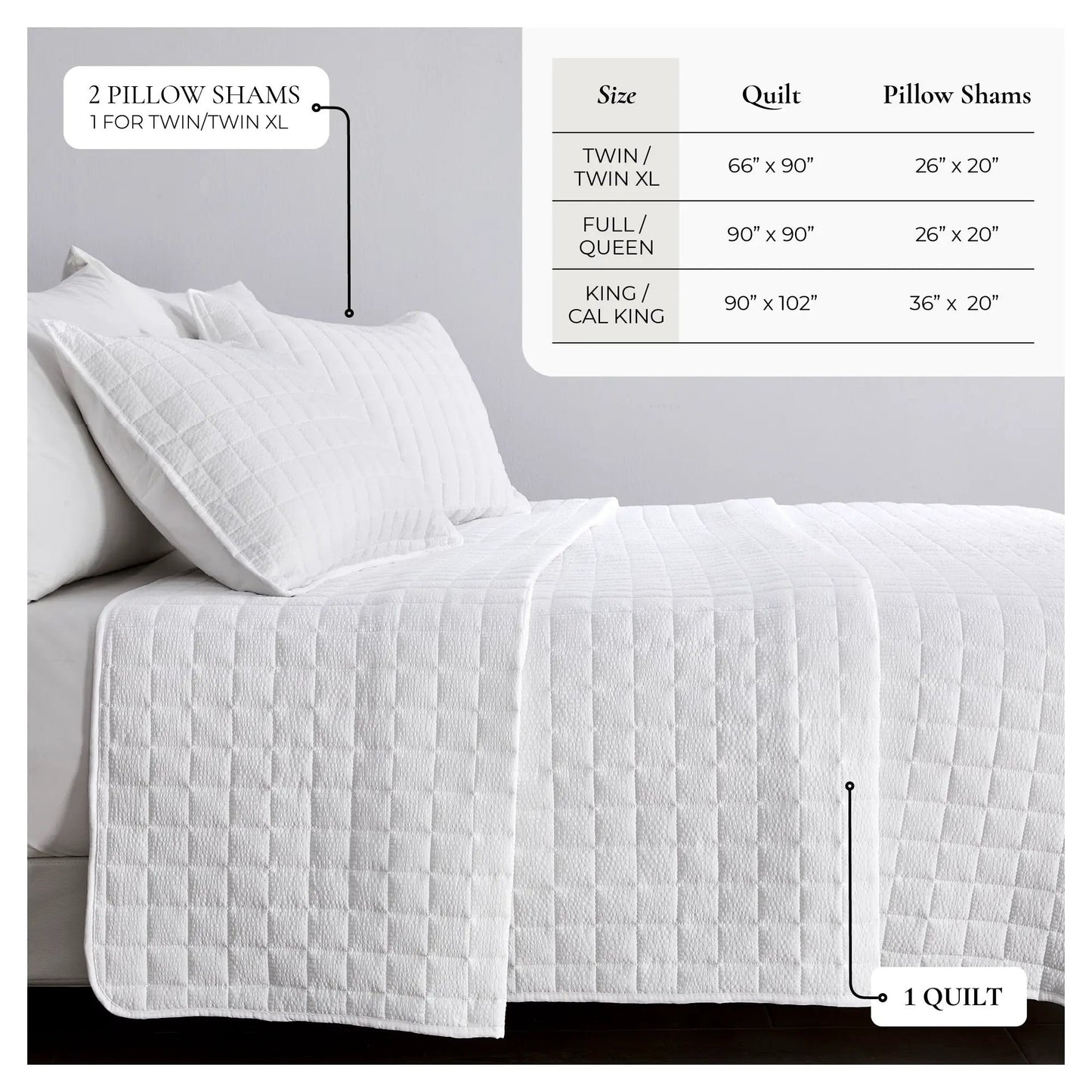 Box-Stitched Seersucker Quilt Set - Seersucker Collection from PriceLows™
