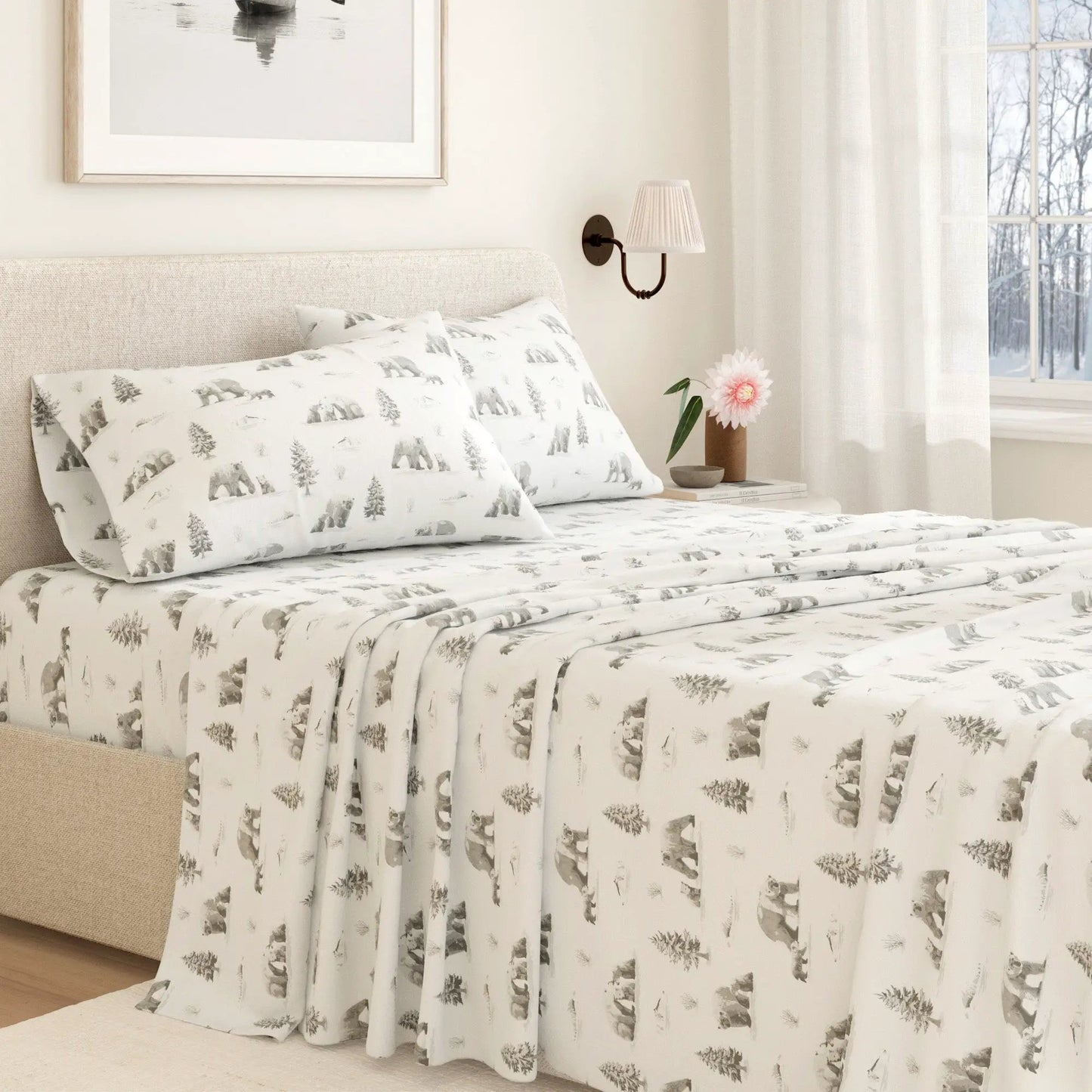Turkish Cotton Flannel Sheet - Lakeview Collection from PriceLows™