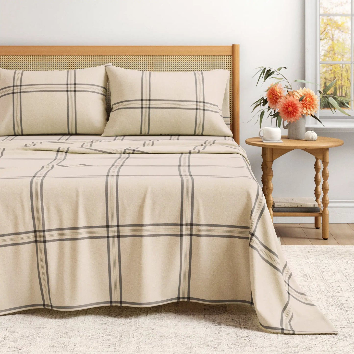 Turkish Cotton Flannel Sheet Set - Plaid & Stripe Collection from PriceLows™