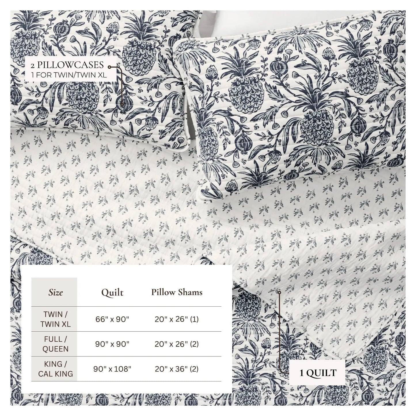 Coastal Printed Cotton Quilt Set - Bernice Collection from PriceLows™