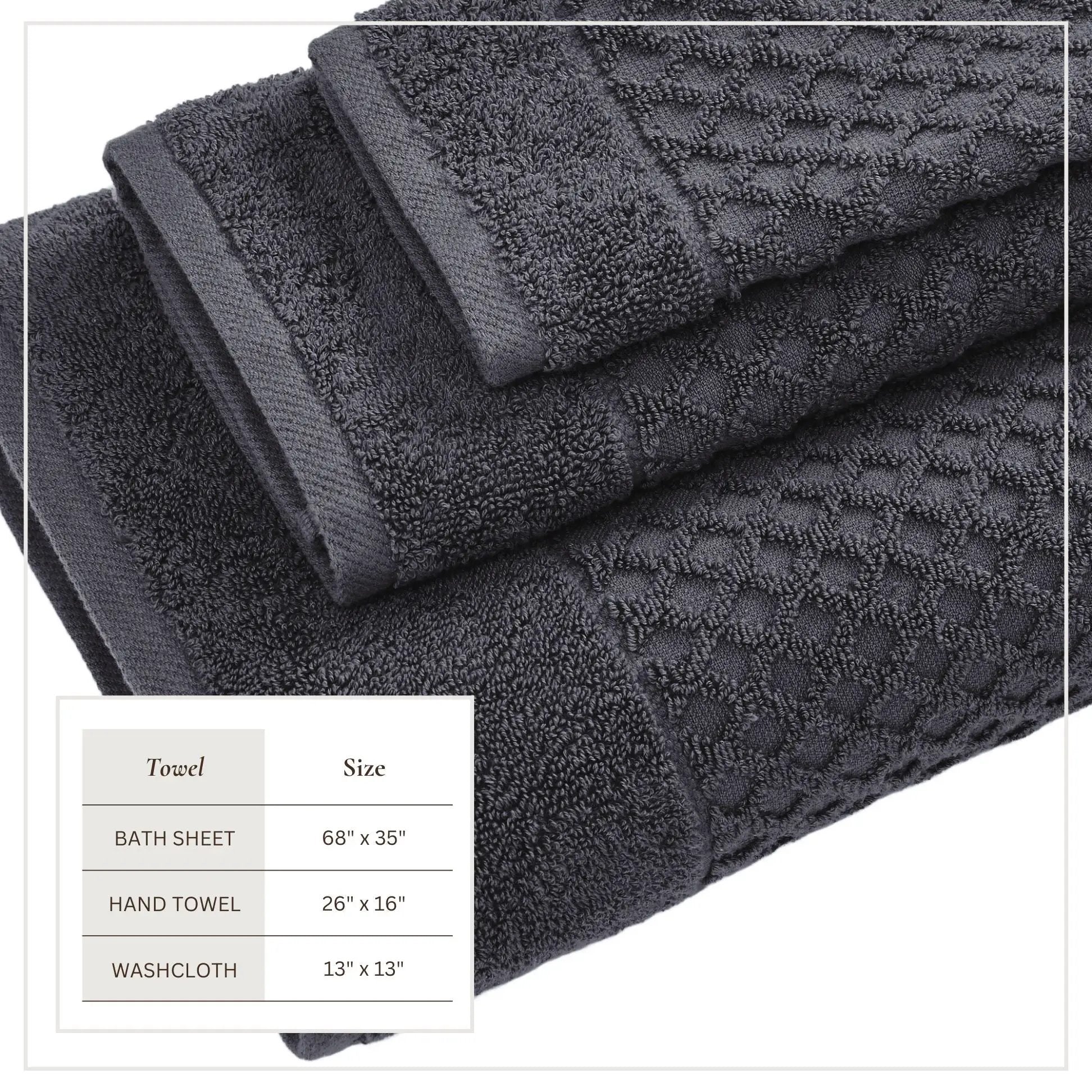 Cotton Diamond Waffle Weave Bath Towel Set - Grayson Collection from PriceLows™
