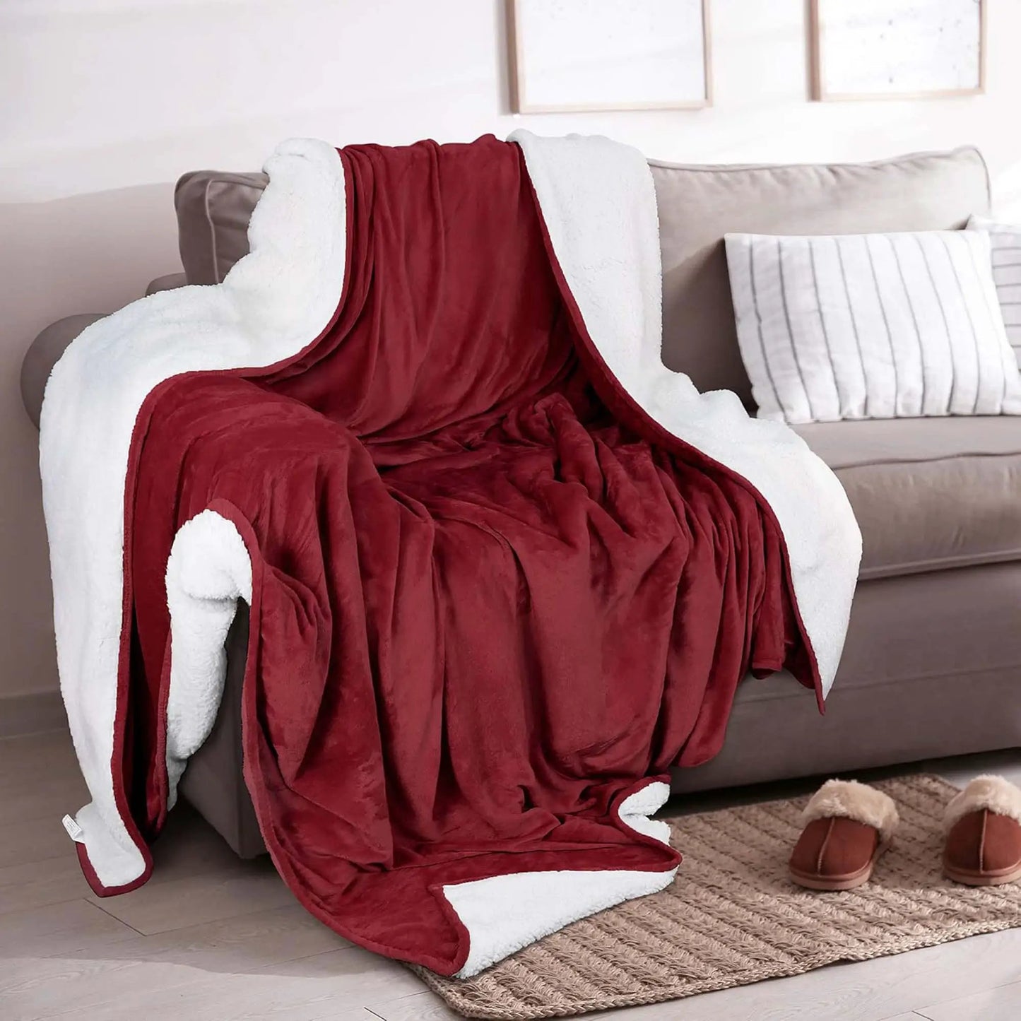 Velvet Plush Sherpa Bed Blanket - Sherpa Fleece Collection from PriceLows™