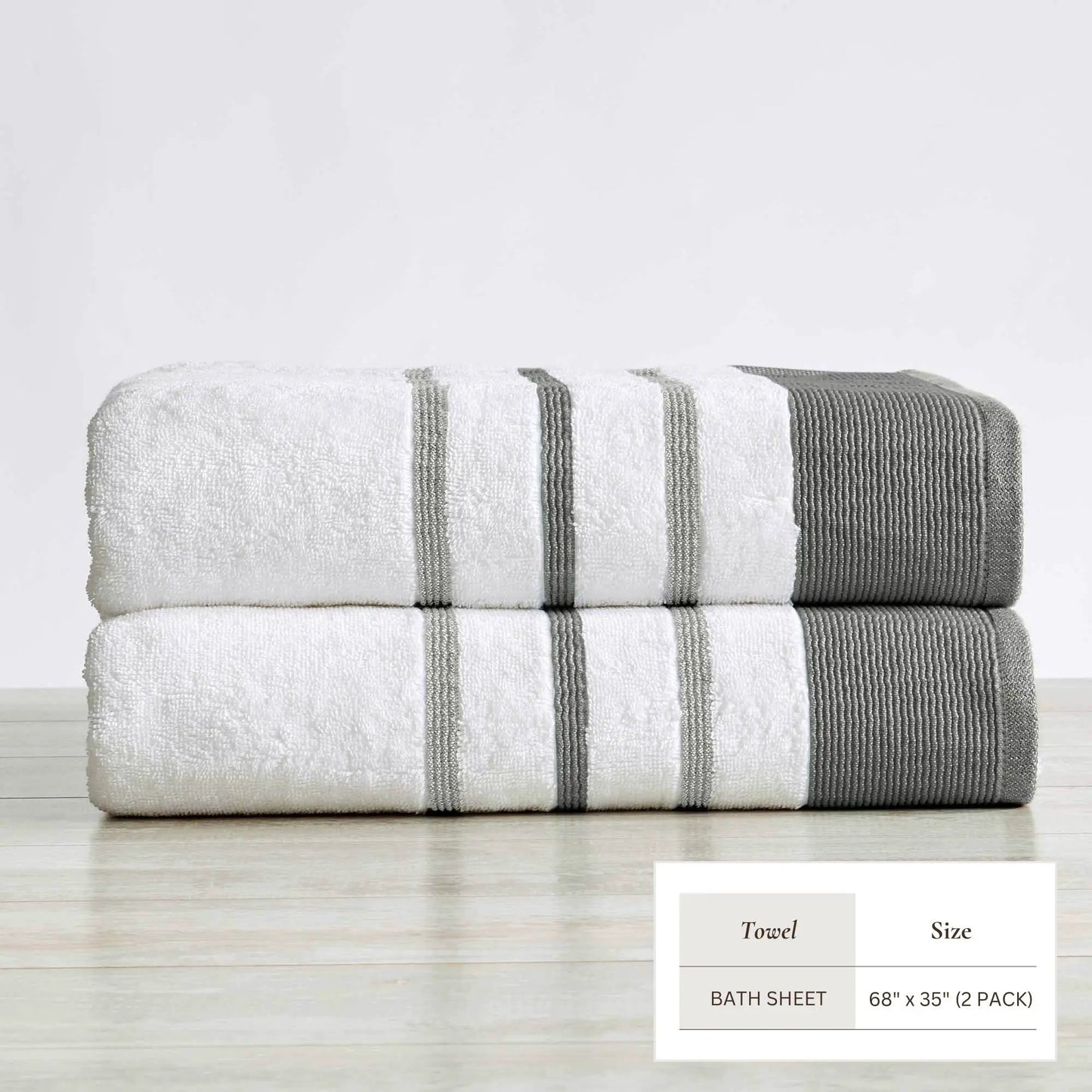 Decorative Cotton Stripe Bath Towel Set - Noelle Collection from PriceLows™