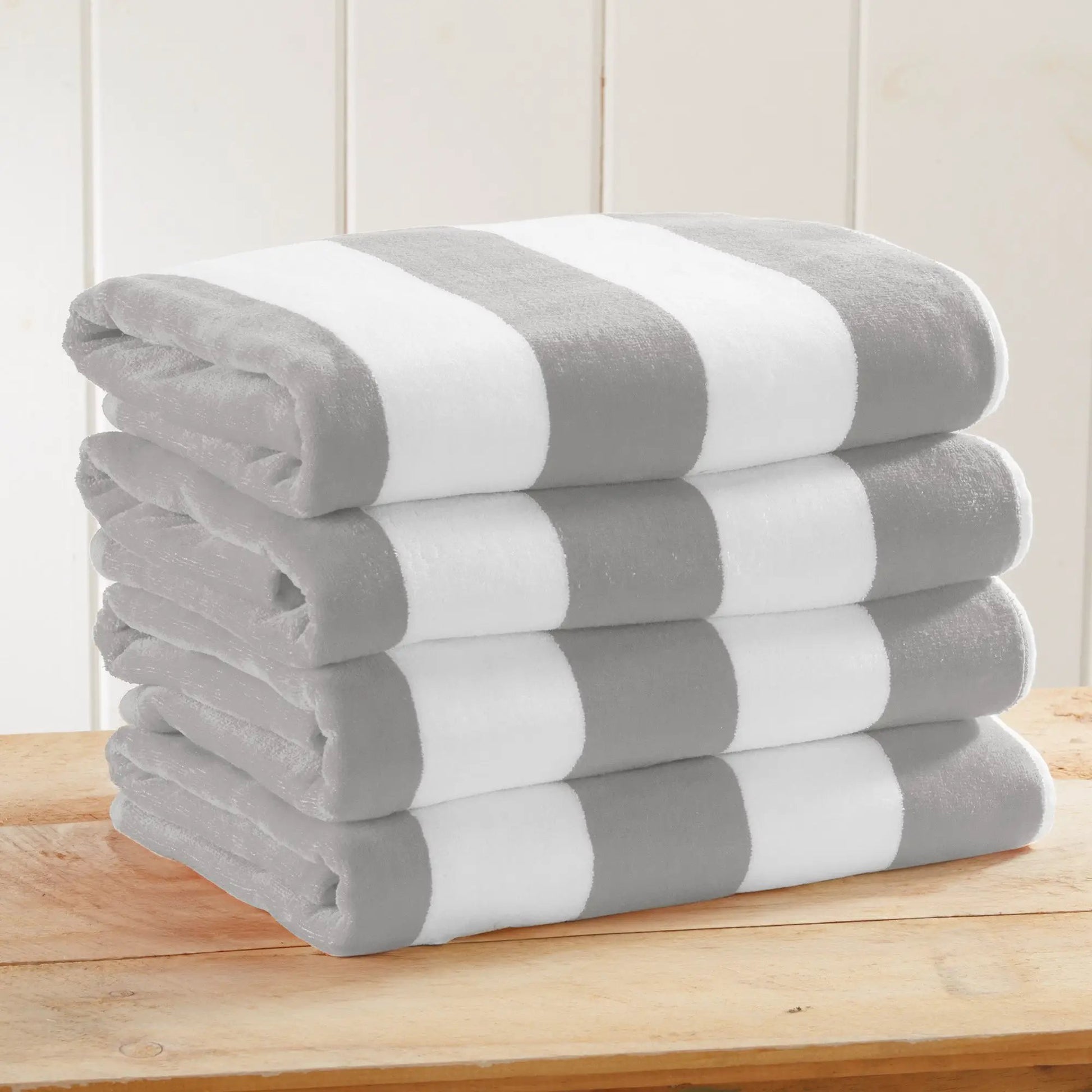 Cotton Velour Cabana Stripe Beach Towel - Novia Collection from PriceLows™