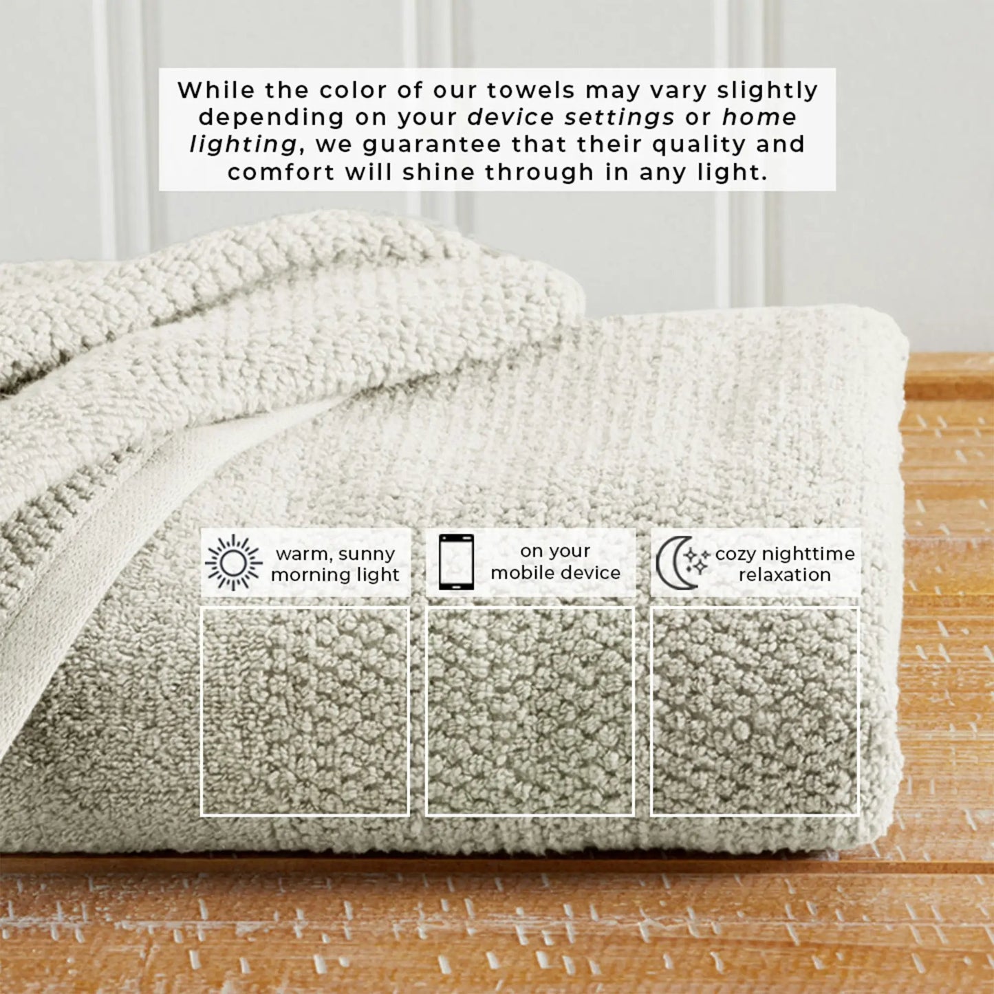 100% Cotton Woven Texture Bath Towel Set - Marbella Collection from PriceLows™