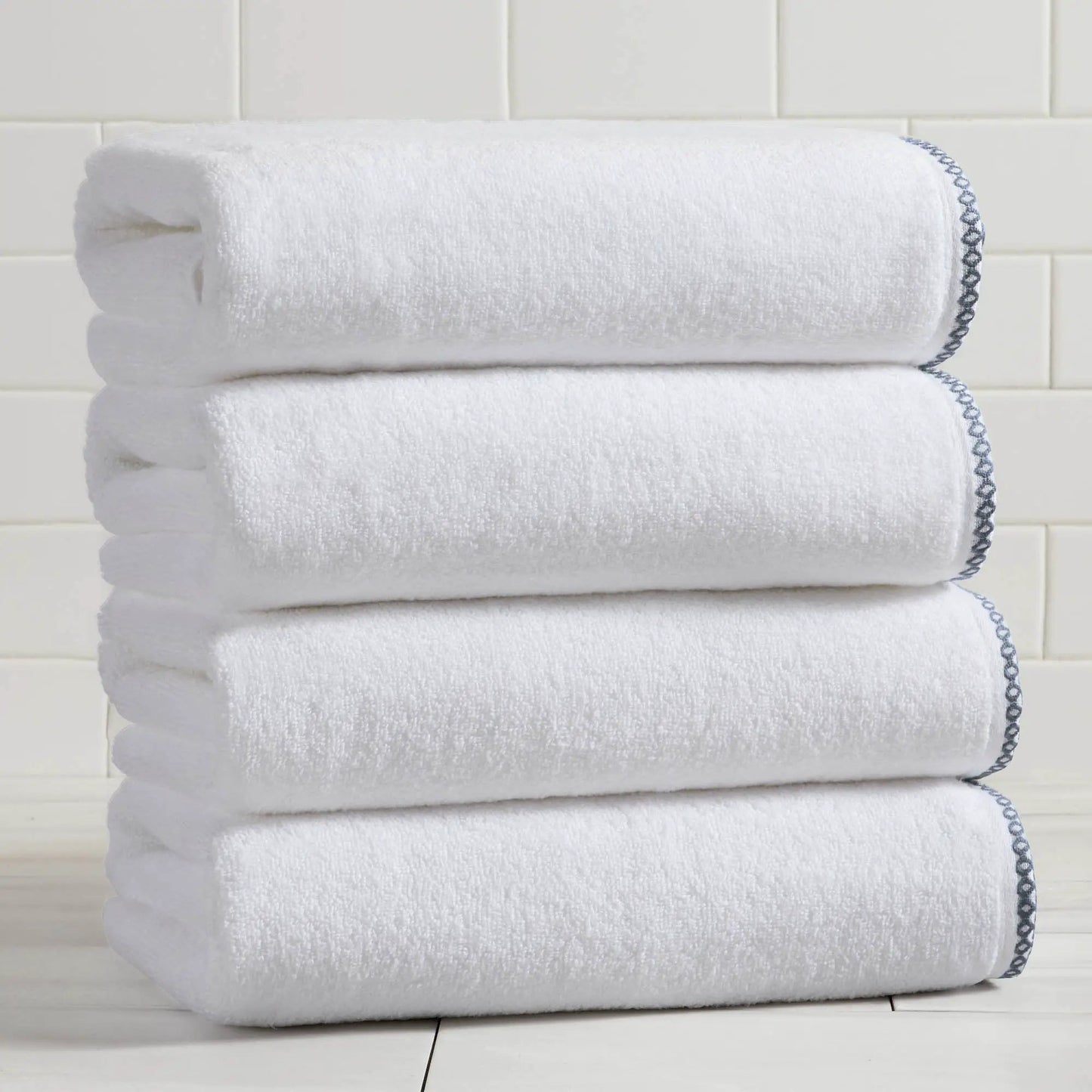 Cotton Border-Stitched 6-Piece Towel Set - Valery Collection from PriceLows™