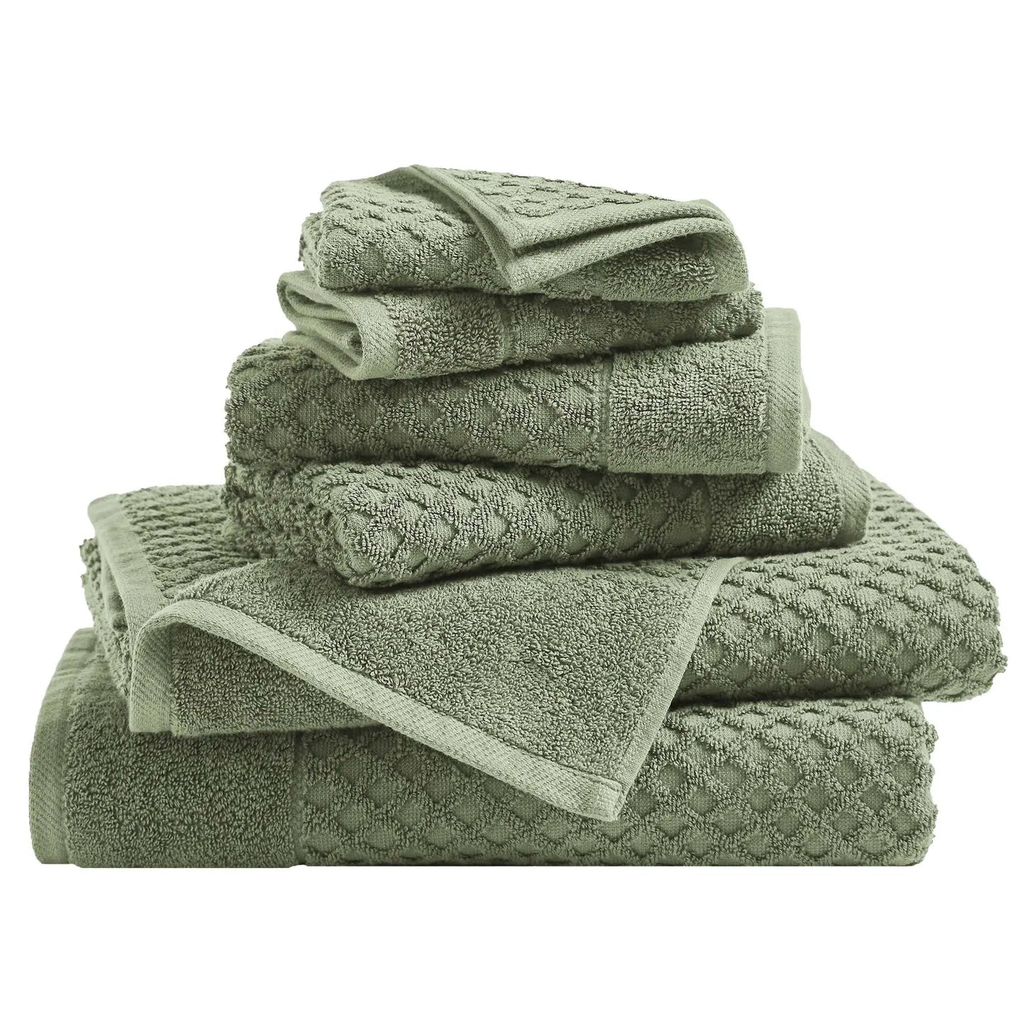 Cotton Diamond Waffle Weave Bath Towel Set - Grayson Collection from PriceLows™