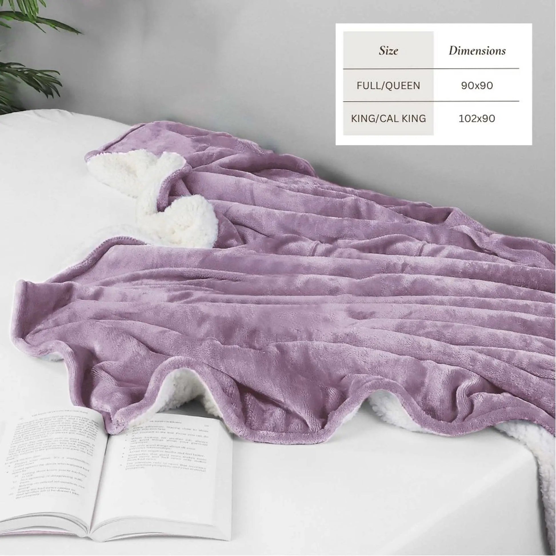 Velvet Plush Sherpa Bed Blanket - Sherpa Fleece Collection from PriceLows™