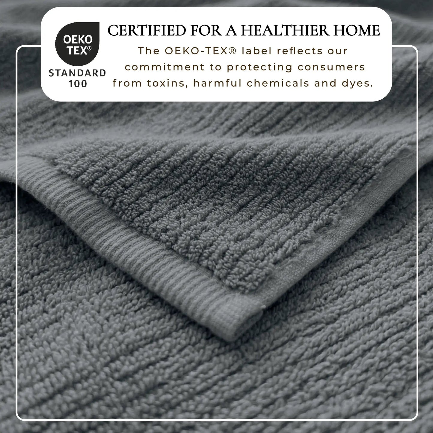 Turkish Cotton Ribbed 6-Piece Bath Towel Set - Georgiana Collection from PriceLows™