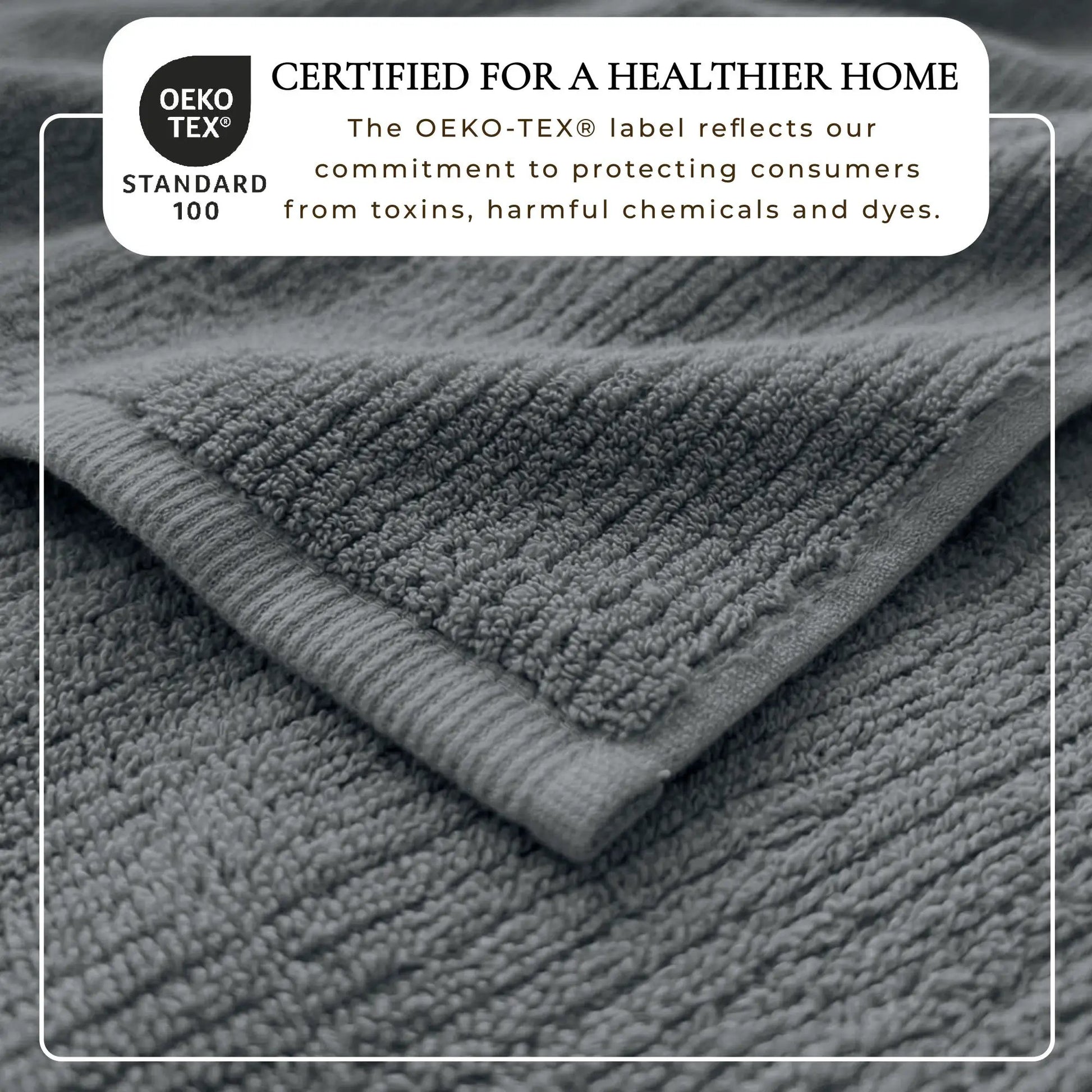 Turkish Cotton Ribbed 6-Piece Bath Towel Set - Georgiana Collection from PriceLows™