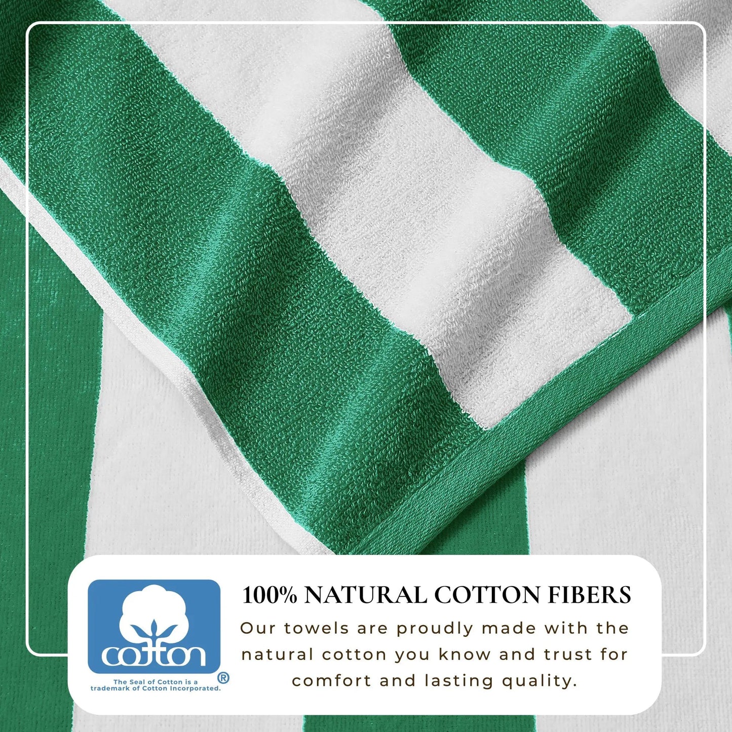 Cotton Velour Cabana Stripe Beach Towel - Novia Collection from PriceLows™