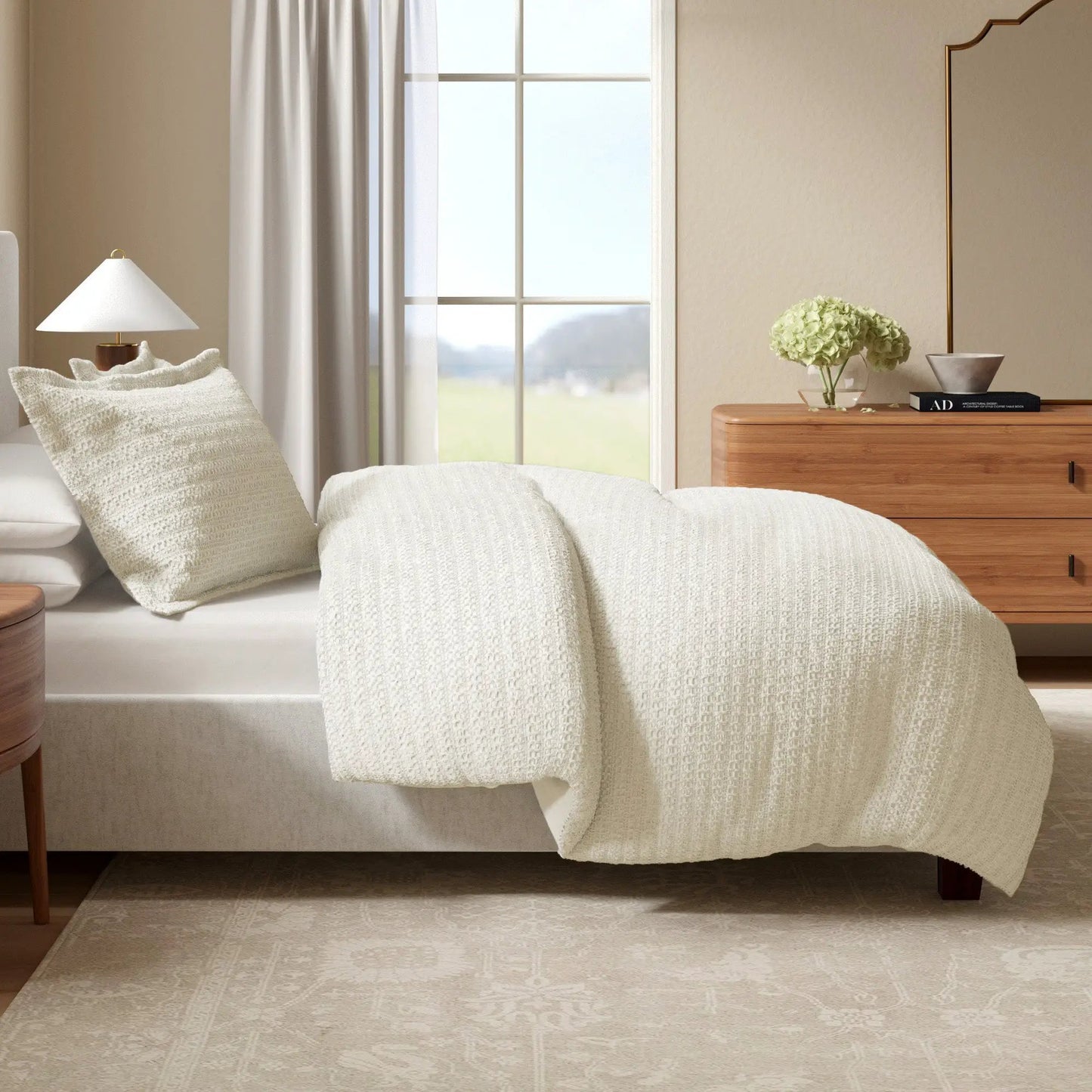 100% Cotton Honeycomb Waffle Duvet Set - Mattea Collection from PriceLows™