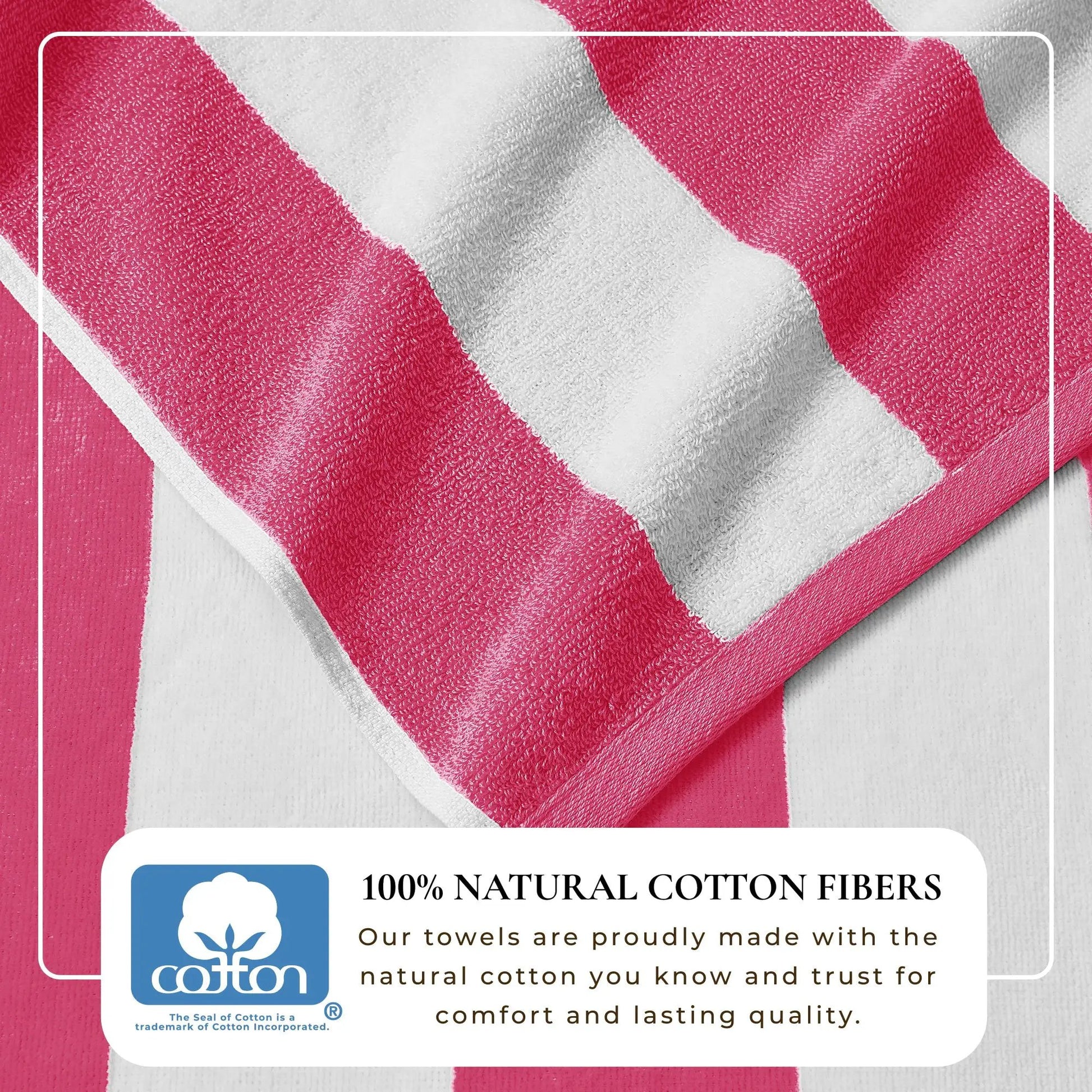 Cotton Velour Cabana Stripe Beach Towel - Novia Collection from PriceLows™