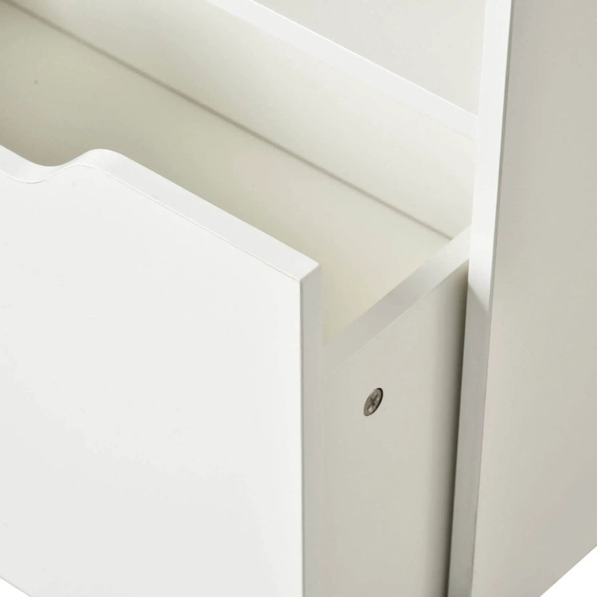 Kids Bookcase | Multi Shelf | Rolling Storage Drawer | White