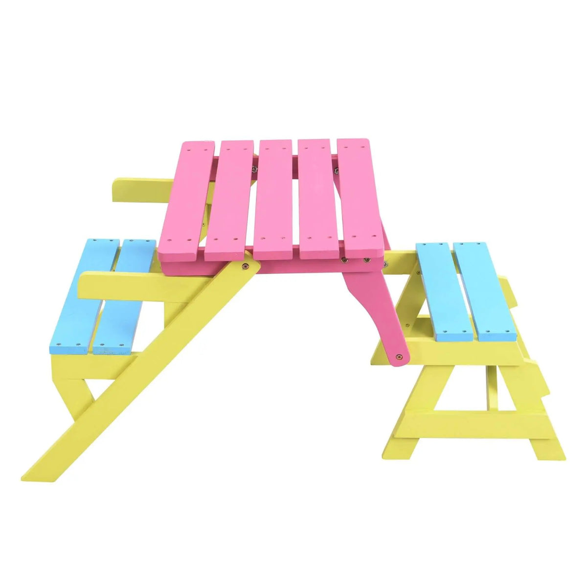 Kids Table And Chairs Set | Solid Wood Frame | Active Play Zone | Blue And Pink