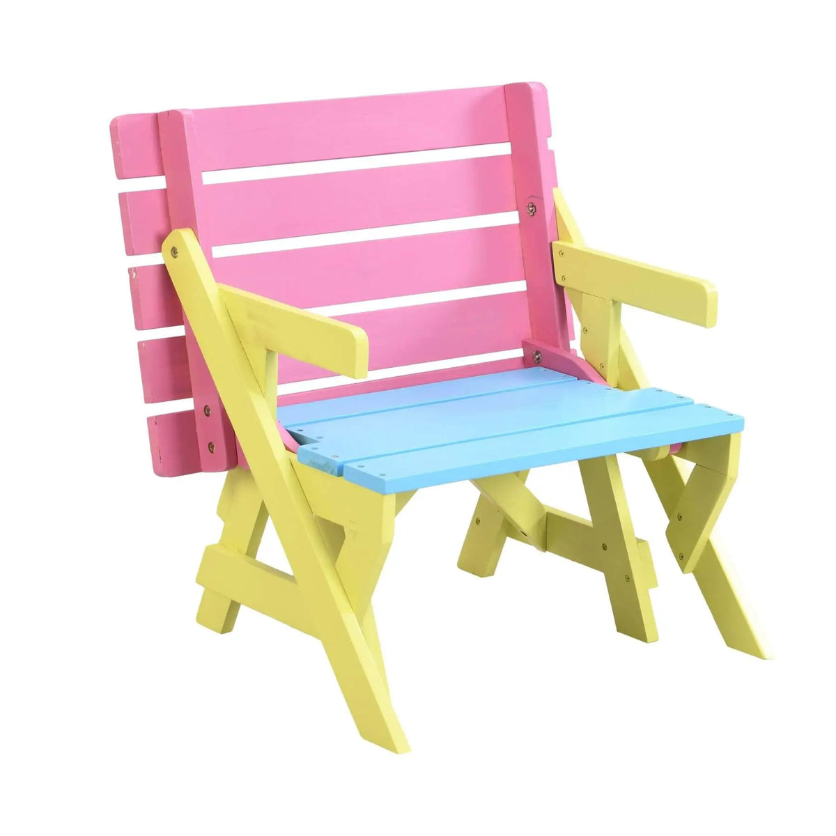 Kids Table And Chairs Set | Solid Wood Frame | Active Play Zone | Blue And Pink