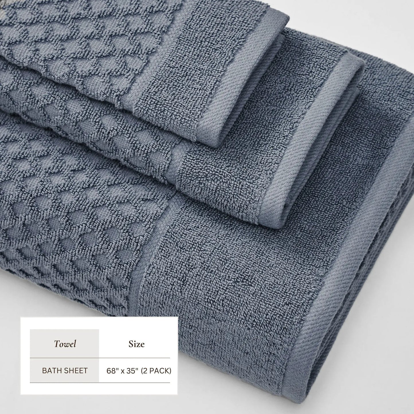 Cotton Diamond Waffle Weave Bath Towel Set - Grayson Collection from PriceLows™