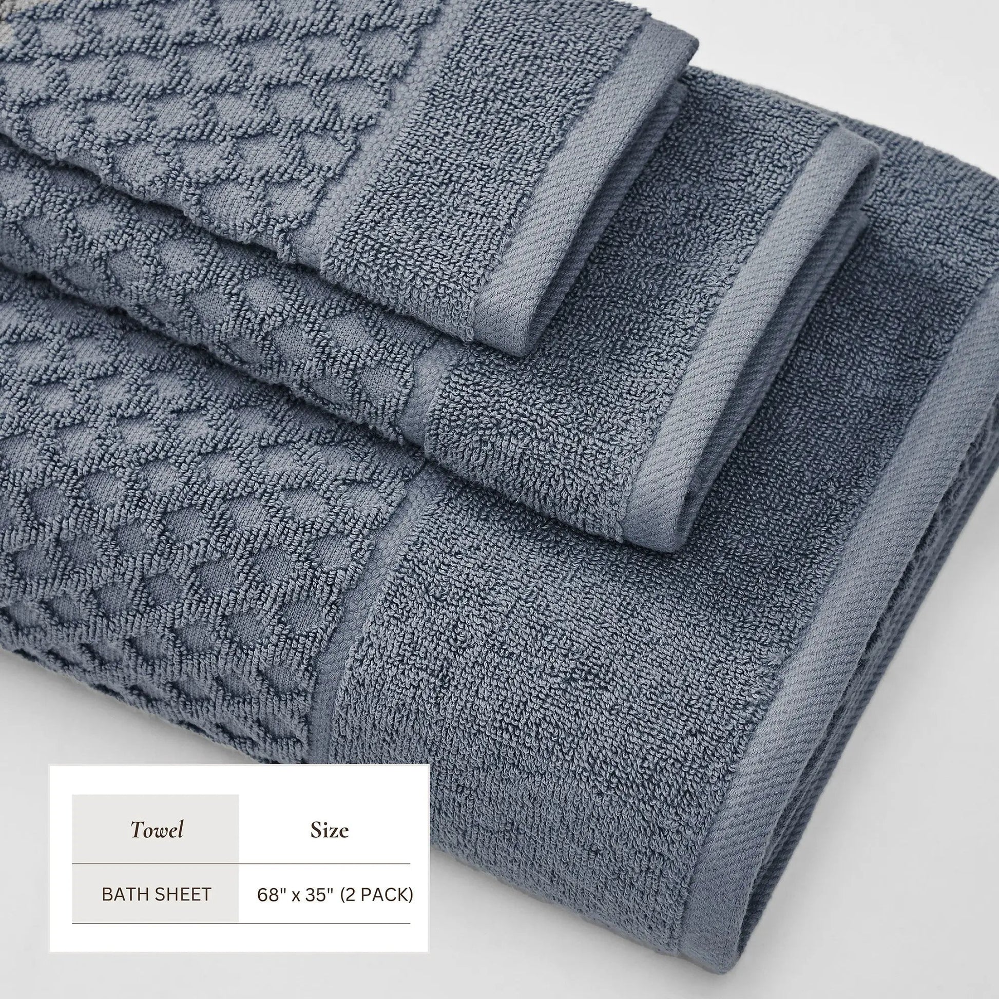 Cotton Diamond Waffle Weave Bath Towel Set - Grayson Collection from PriceLows™