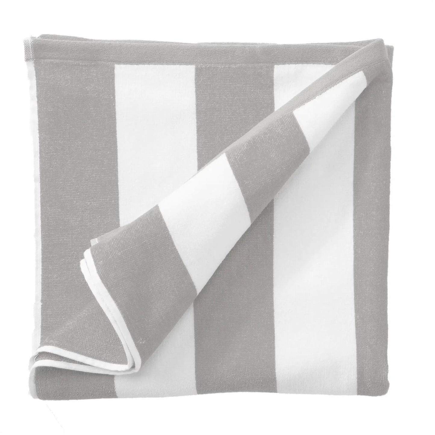 Cotton Velour Cabana Stripe Beach Towel - Novia Collection