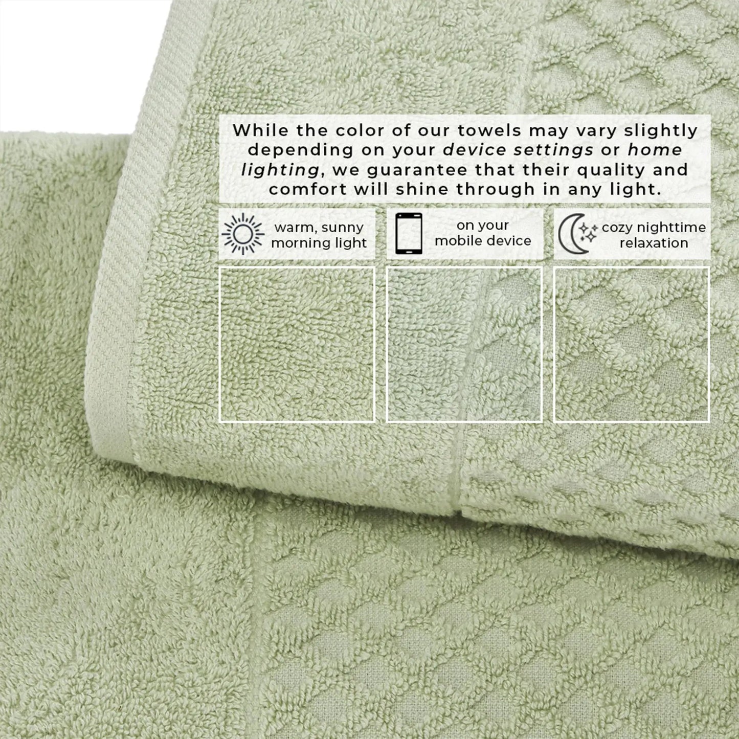 Cotton Diamond Waffle Weave Bath Towel Set - Grayson Collection from PriceLows™