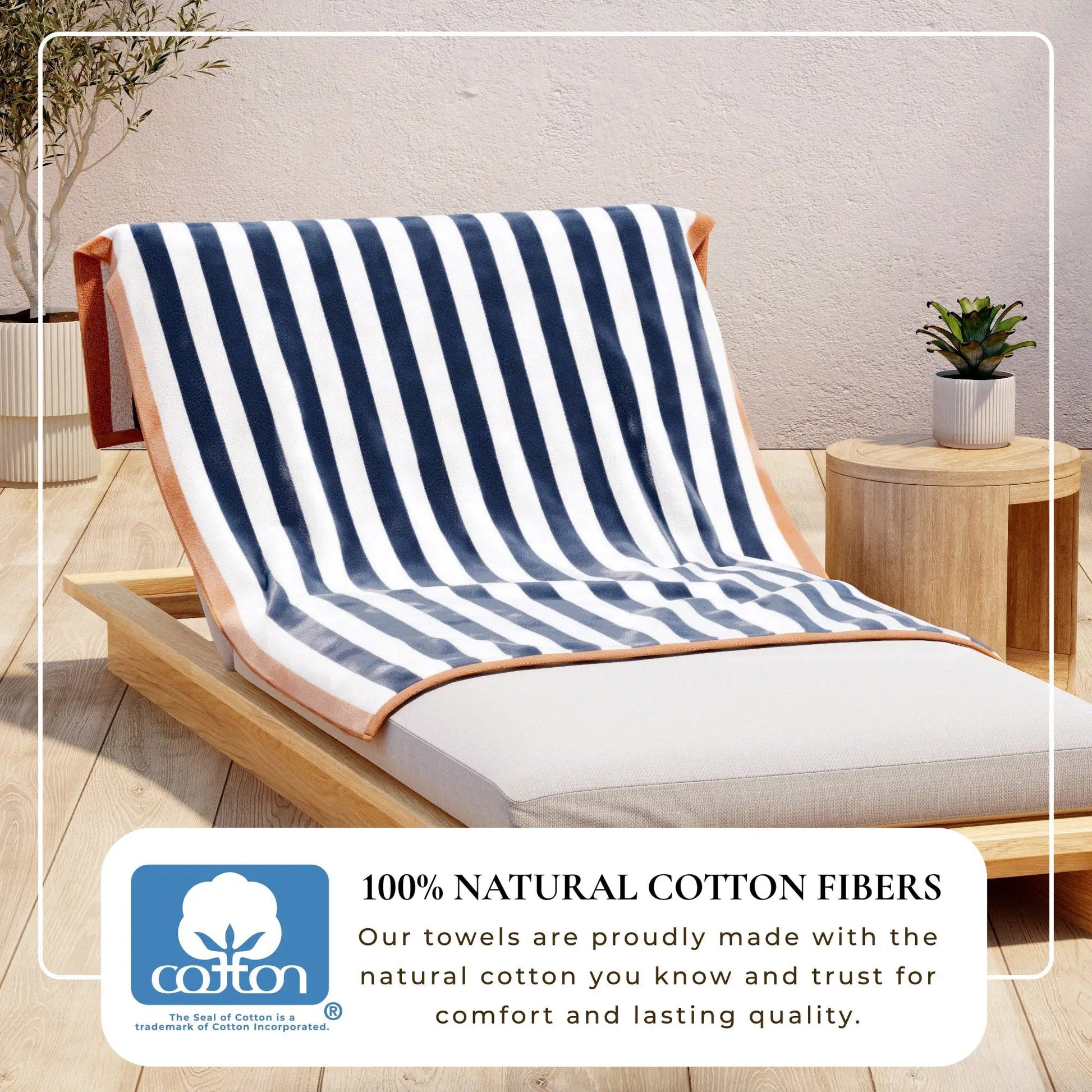 Oversized Striped Border Cabana Beach Towel - Santa Cruz from PriceLows™