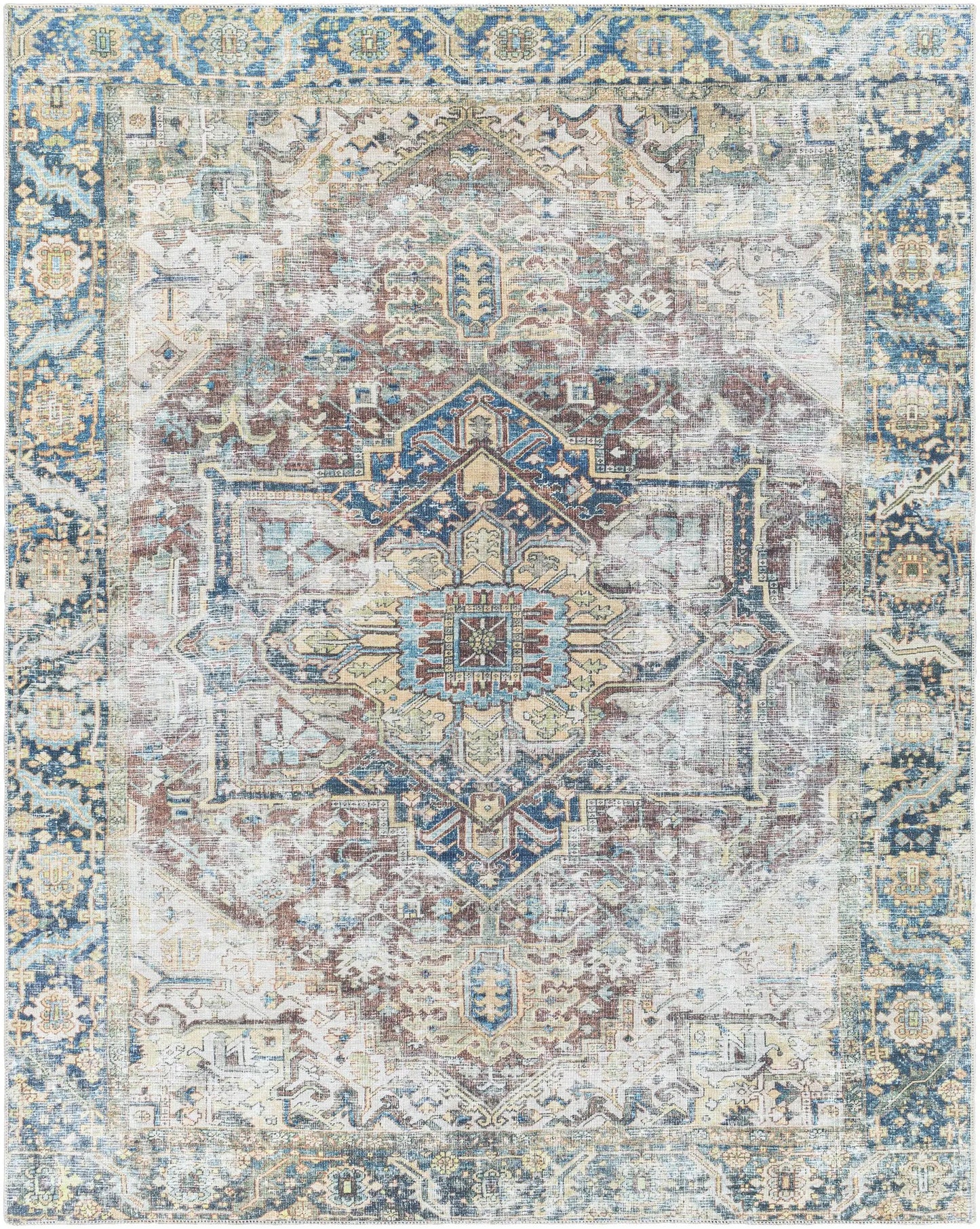 Blue Catigpian Distressed Washable Area Rug from PriceLows™